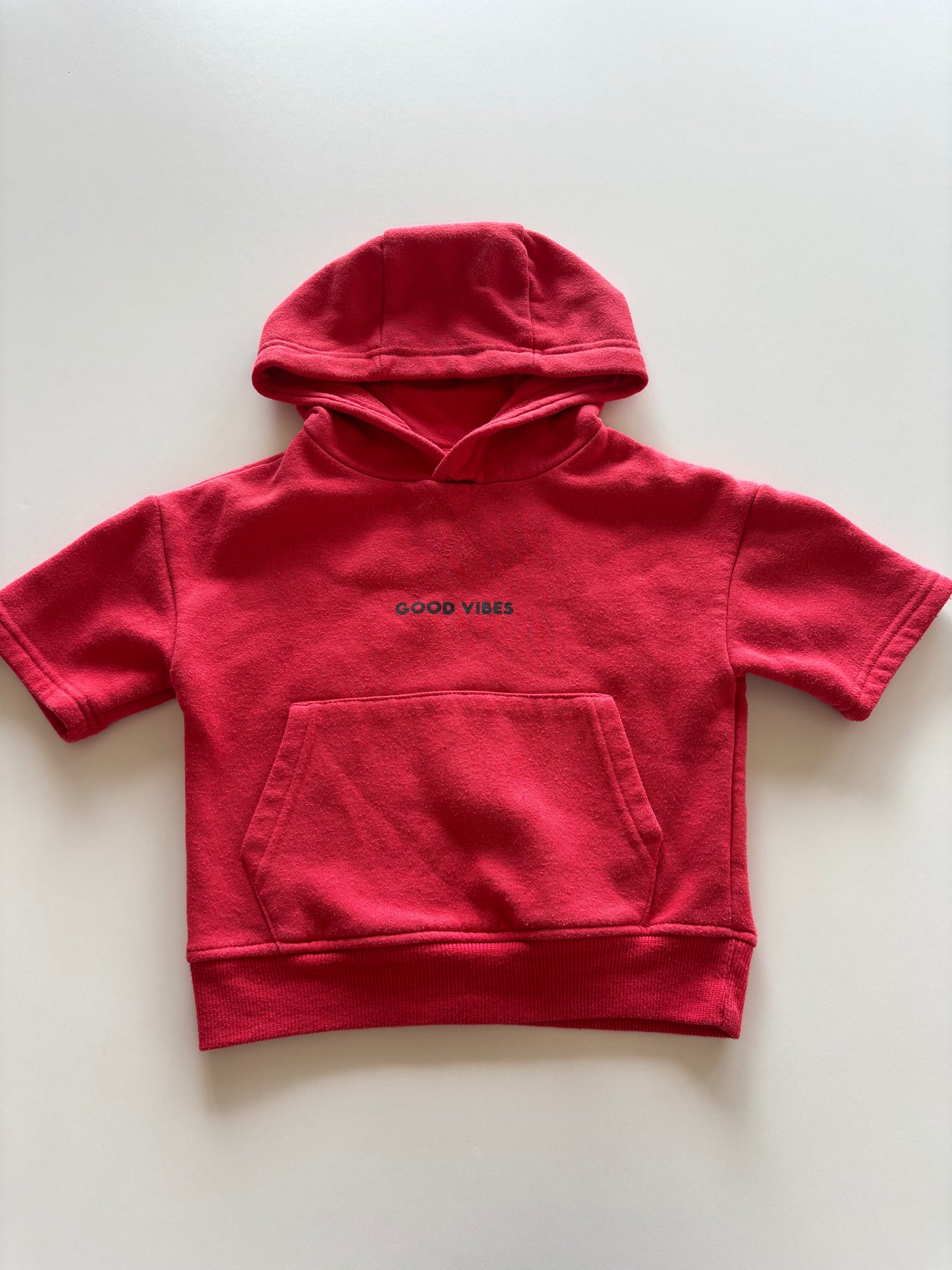 Red Good Vibes Hoodie Tee