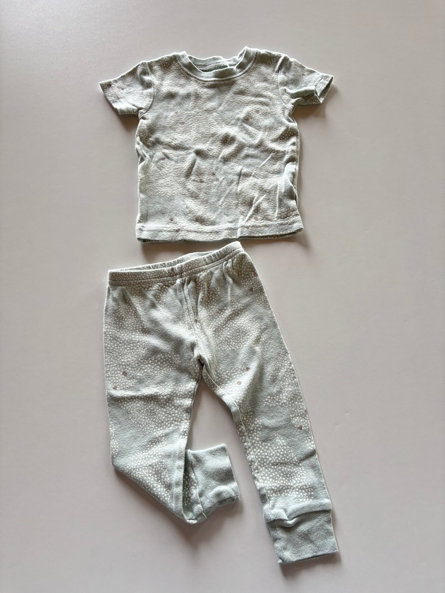 2pc Mint Dotted Rabbit Pajamas