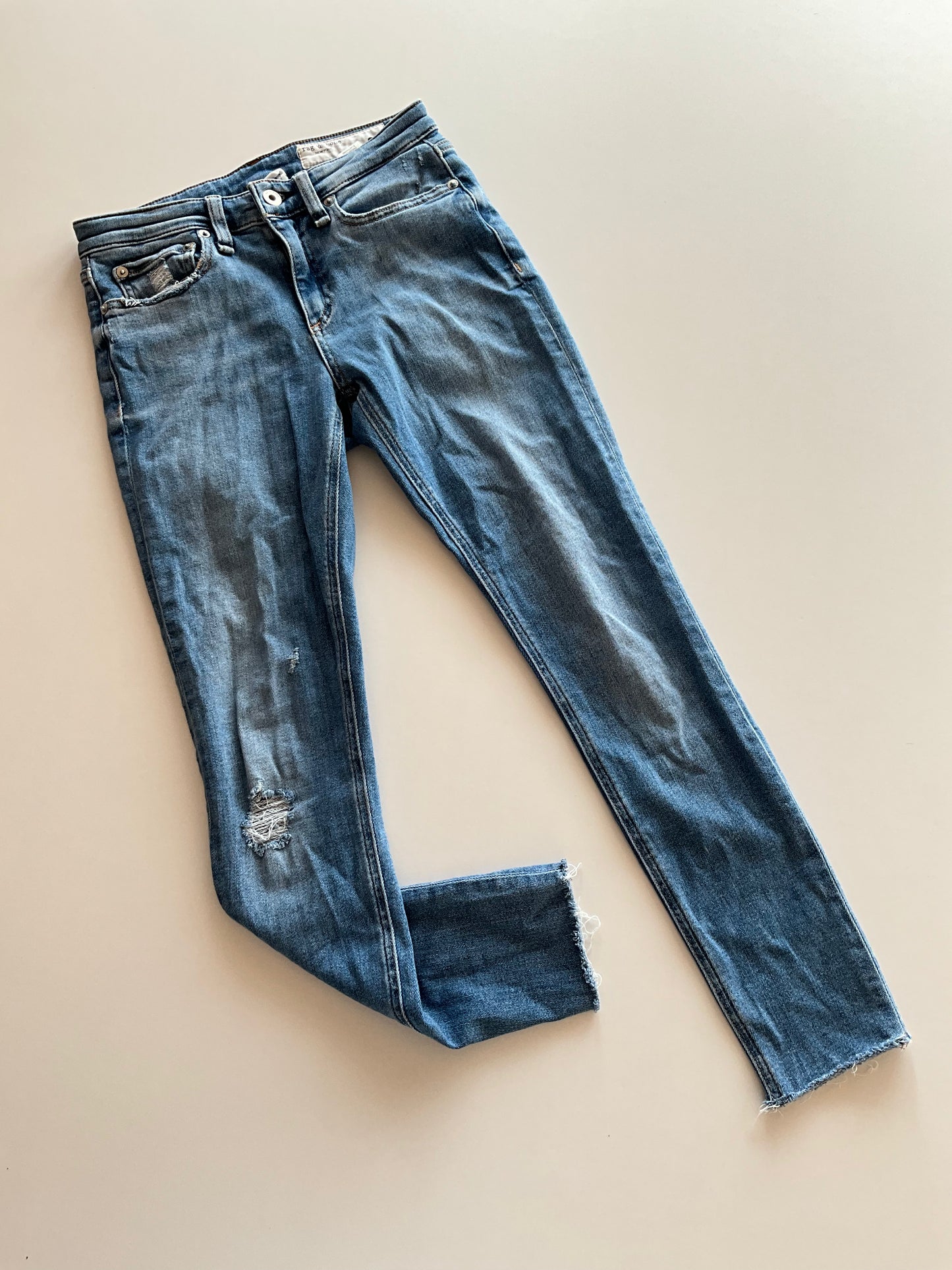 Slightly Distressed Light Denim