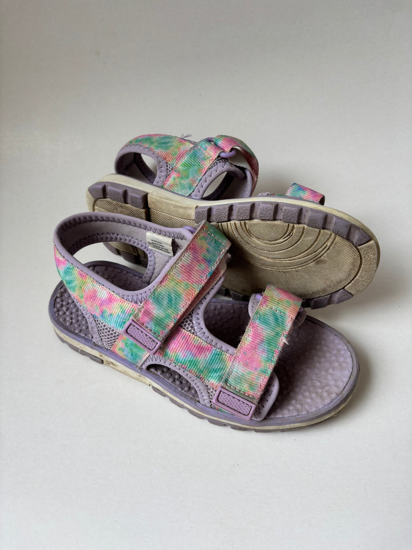 Purple Tie Dye Strappy Sandals