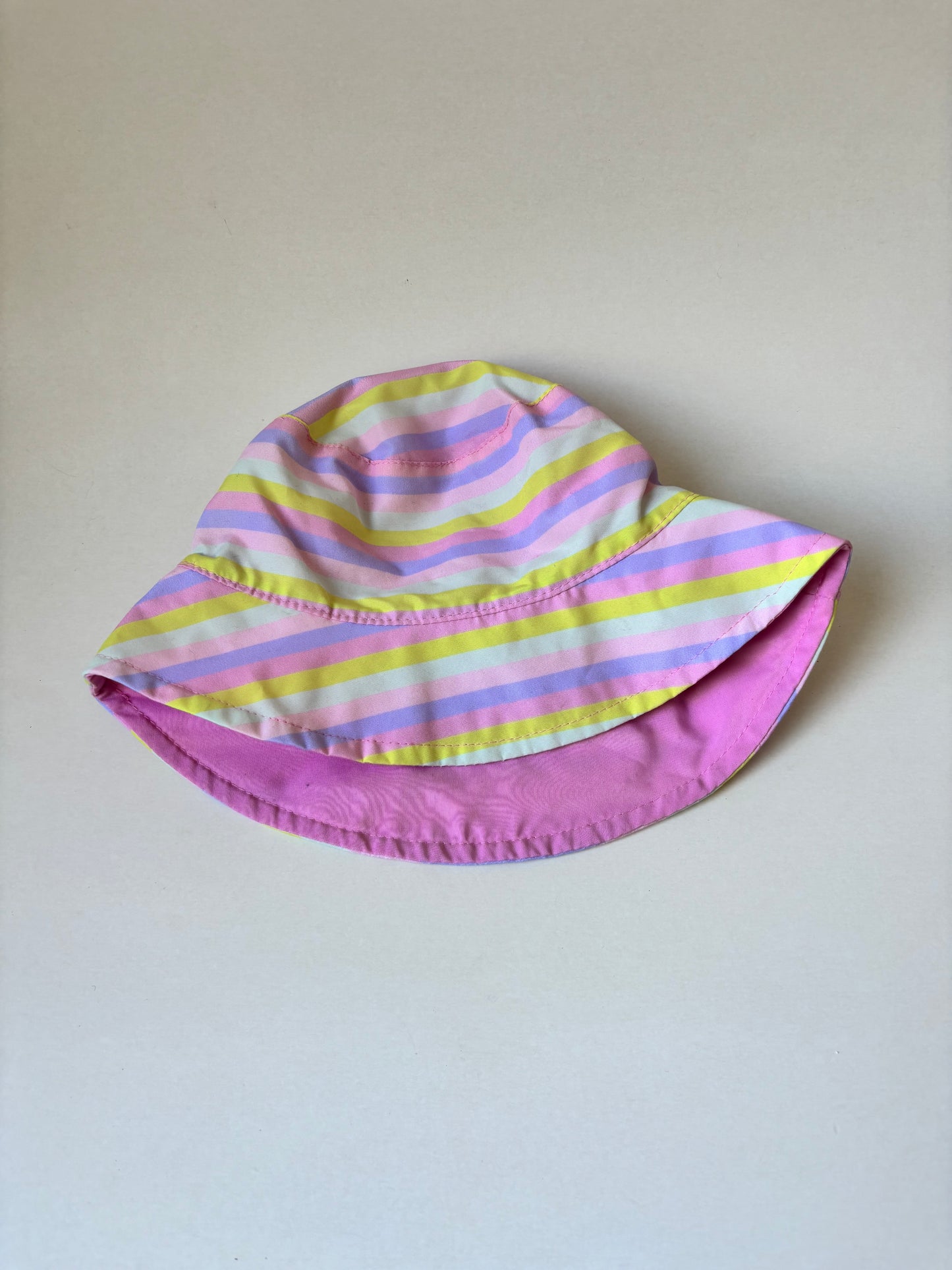 Reversible Pink Stripe Bucket Hat