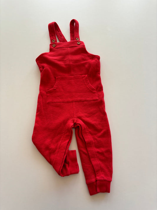 Red Waffle Overalls