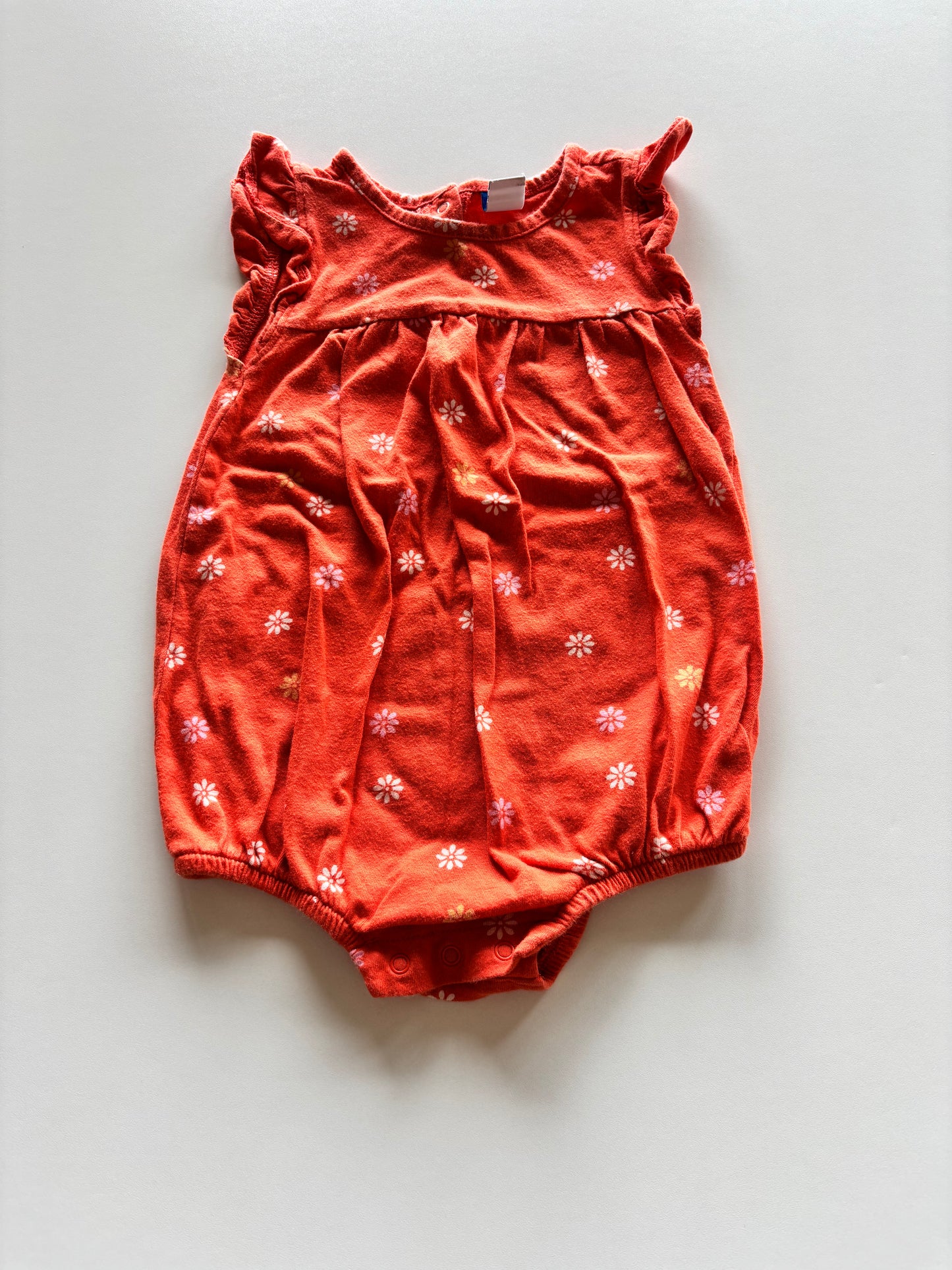 Orange Floral Bubble Romper