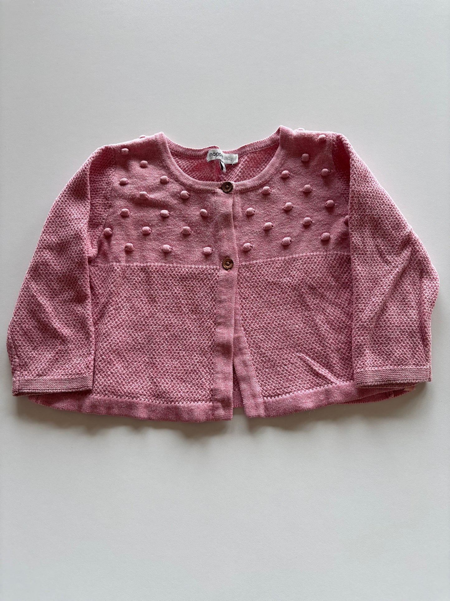 Pink Textured Knit Cardigan