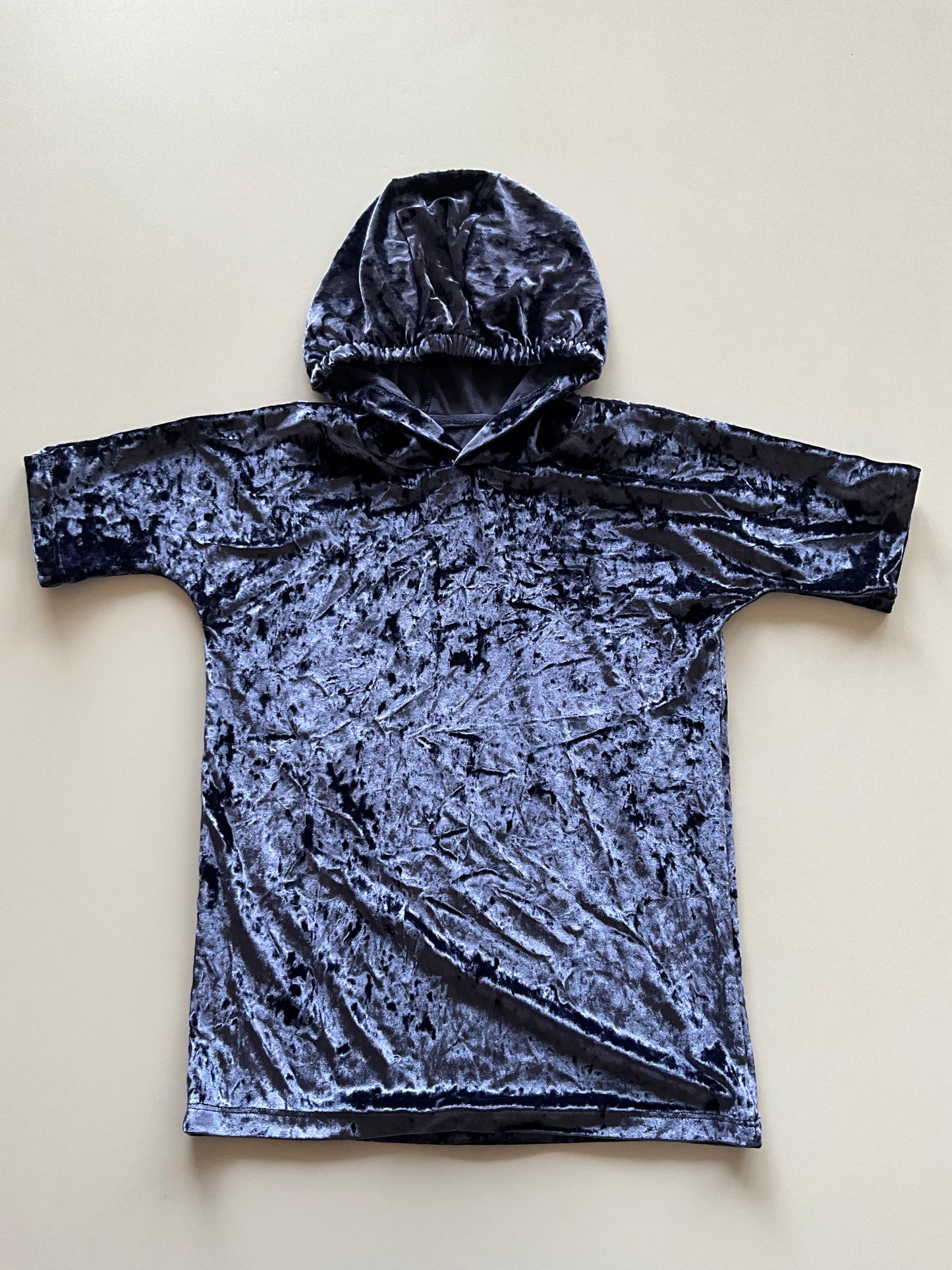 Blue Velour Hooded Tee