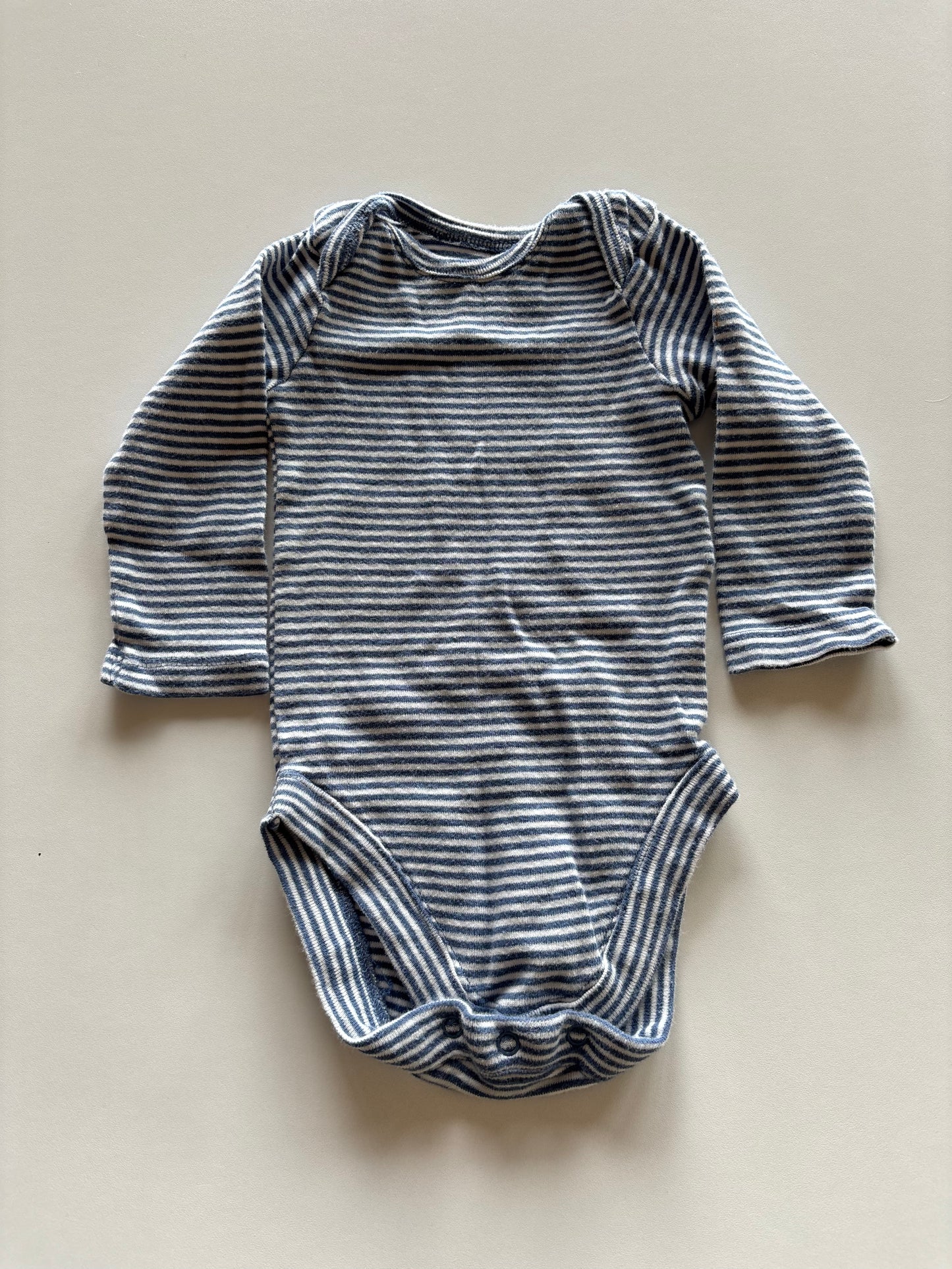 Long Sleeve Blue Striped Onesie