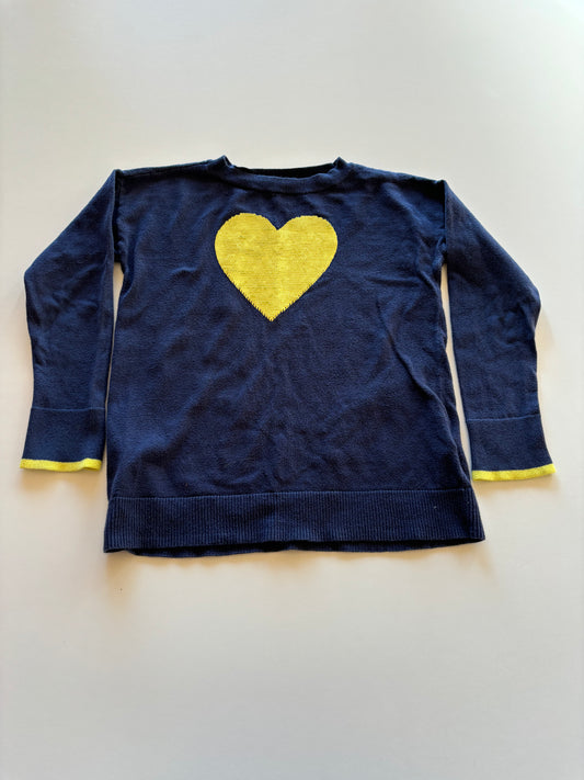 Navy Flip Sequin Heart Sweater