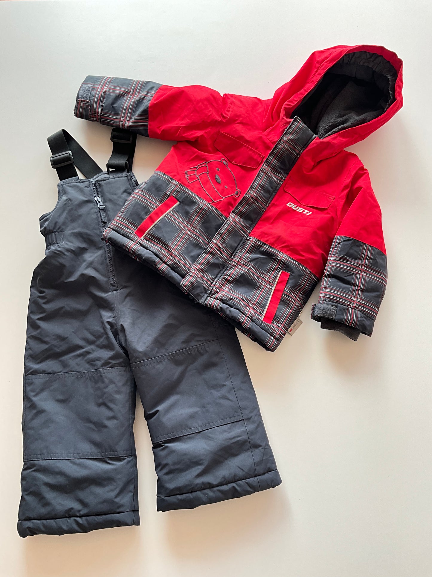 2pc Red & Charcoal Snow Suit