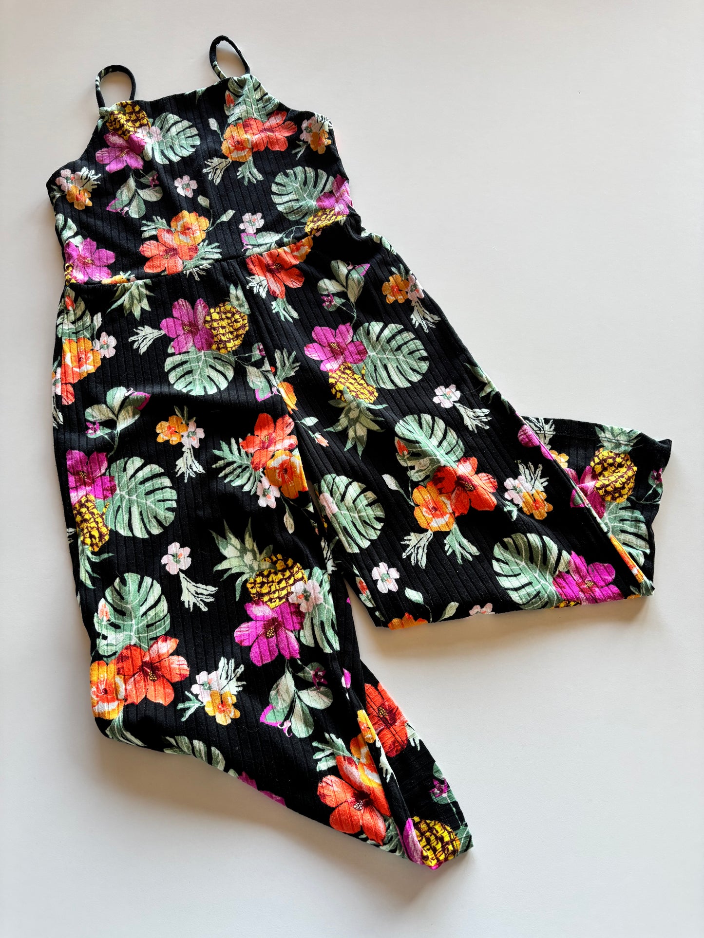 Black Tropical Romper