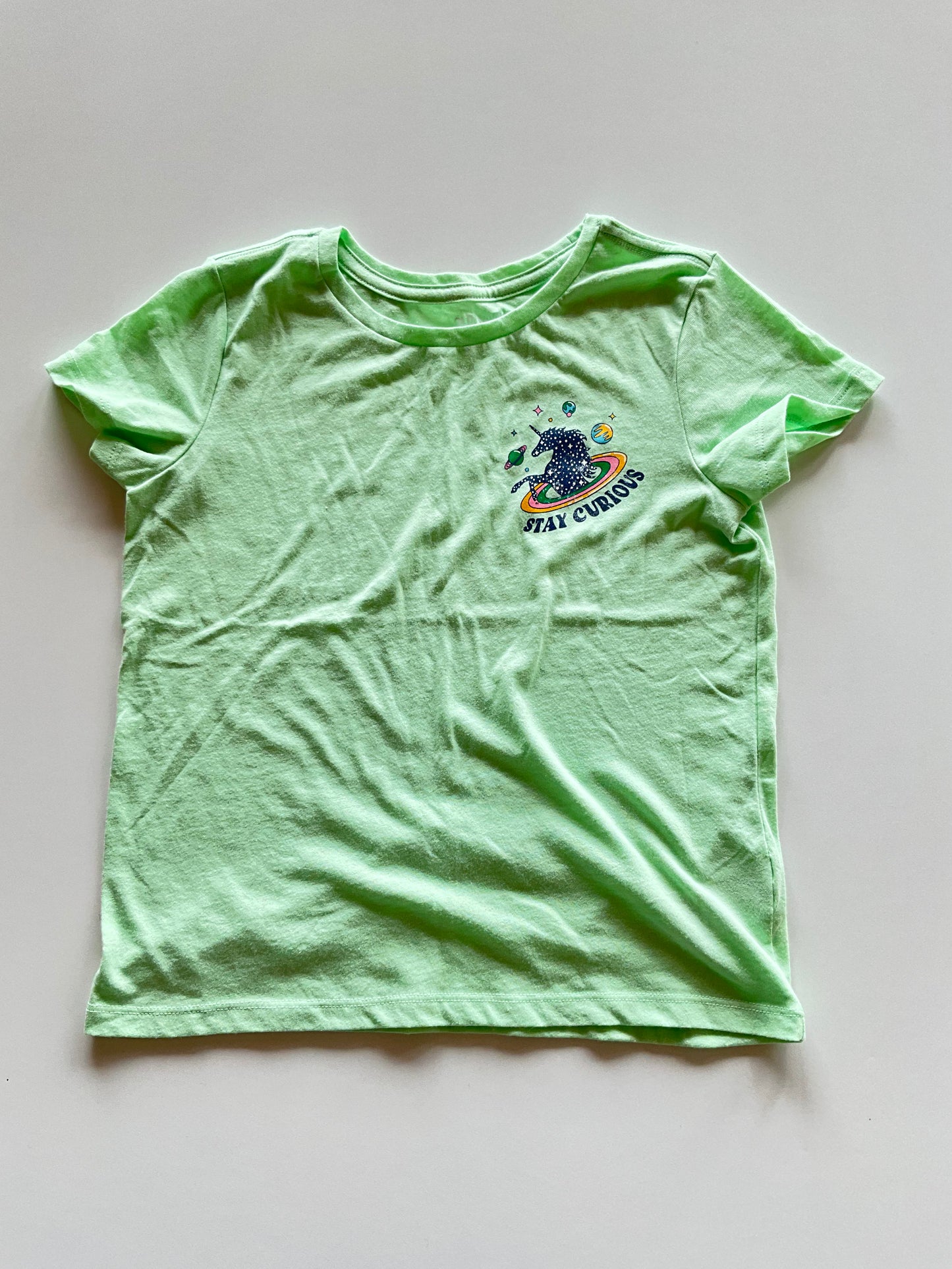 Lime Green Unicorn Crop Tee