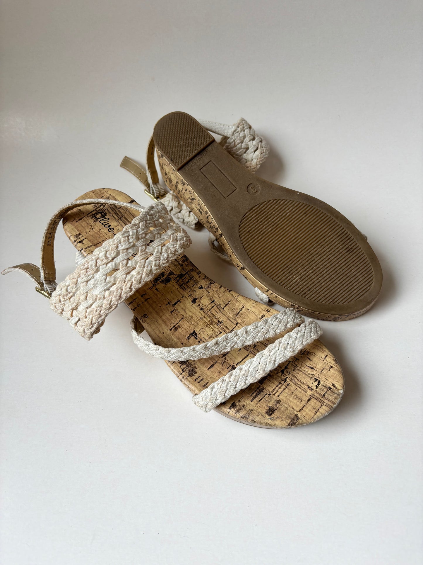 Ivory Wedge Platform Sandals