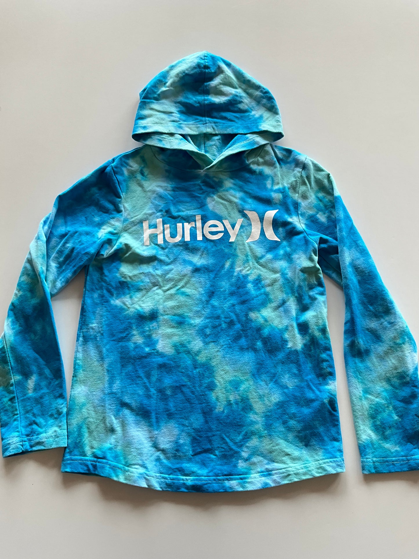 Blue Tie Dye Hooded Shirt