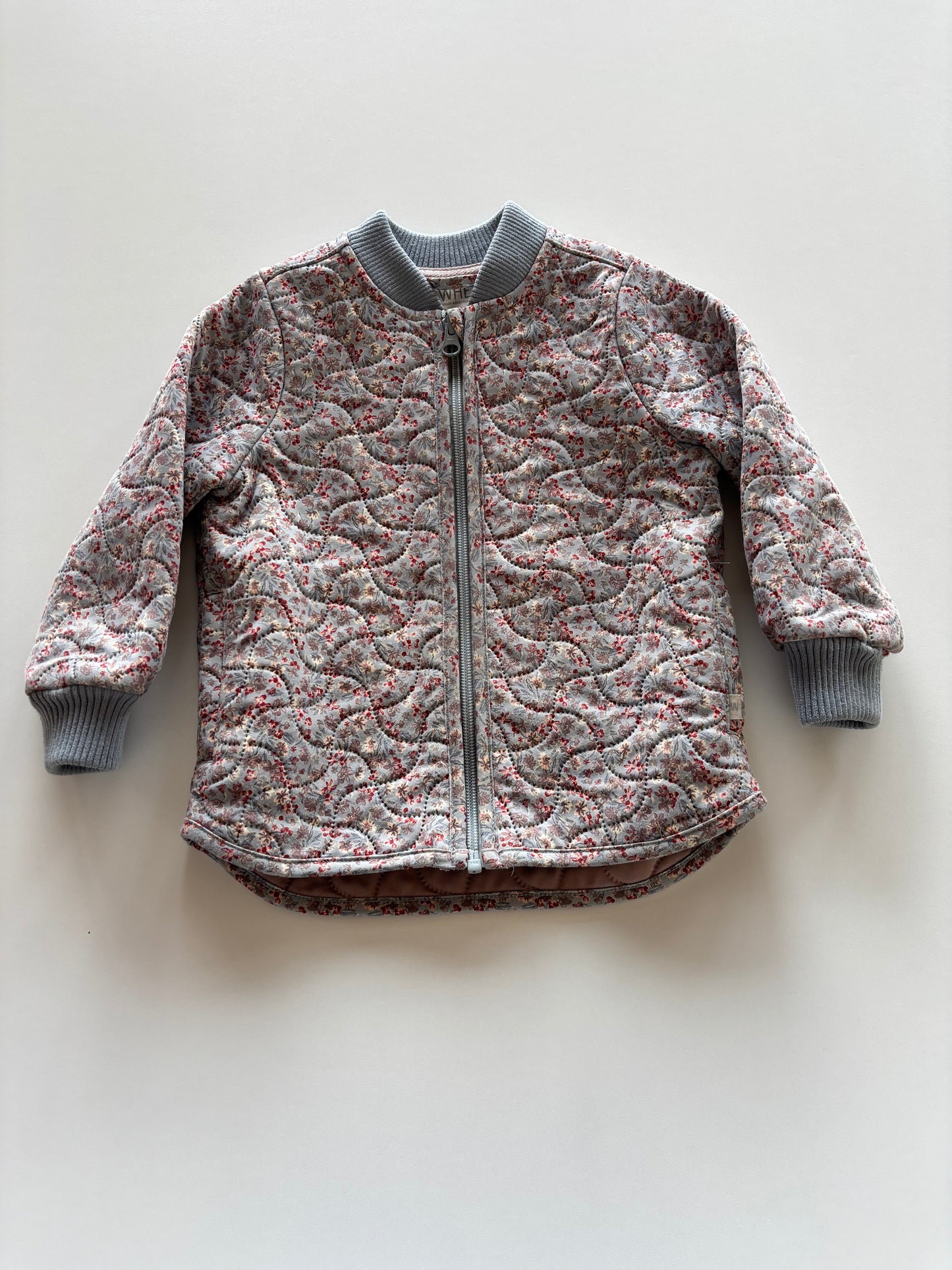 Blue Floral Quilted Thermo Jacket
