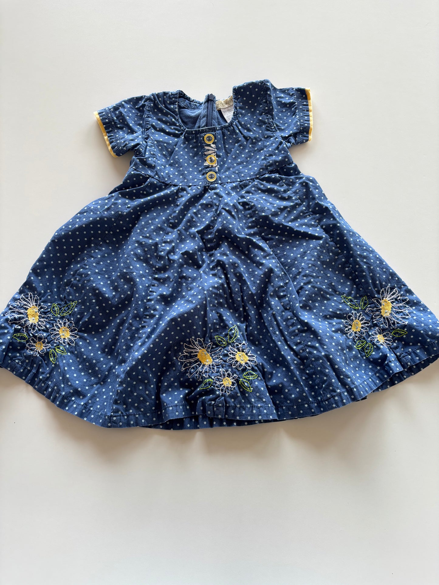 Blue Polka Dot Daisy Dress