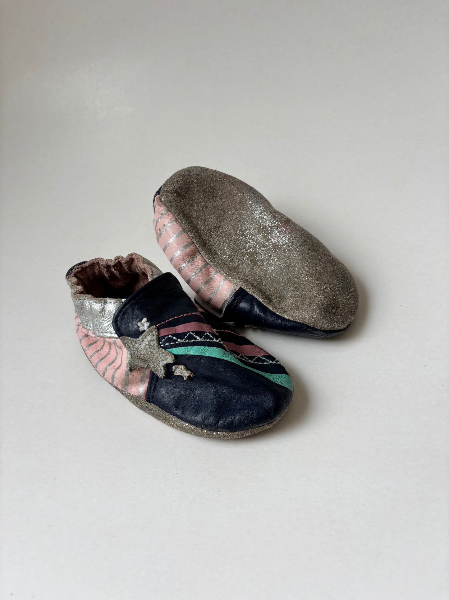 Navy & Pink Star Robeez Shoes