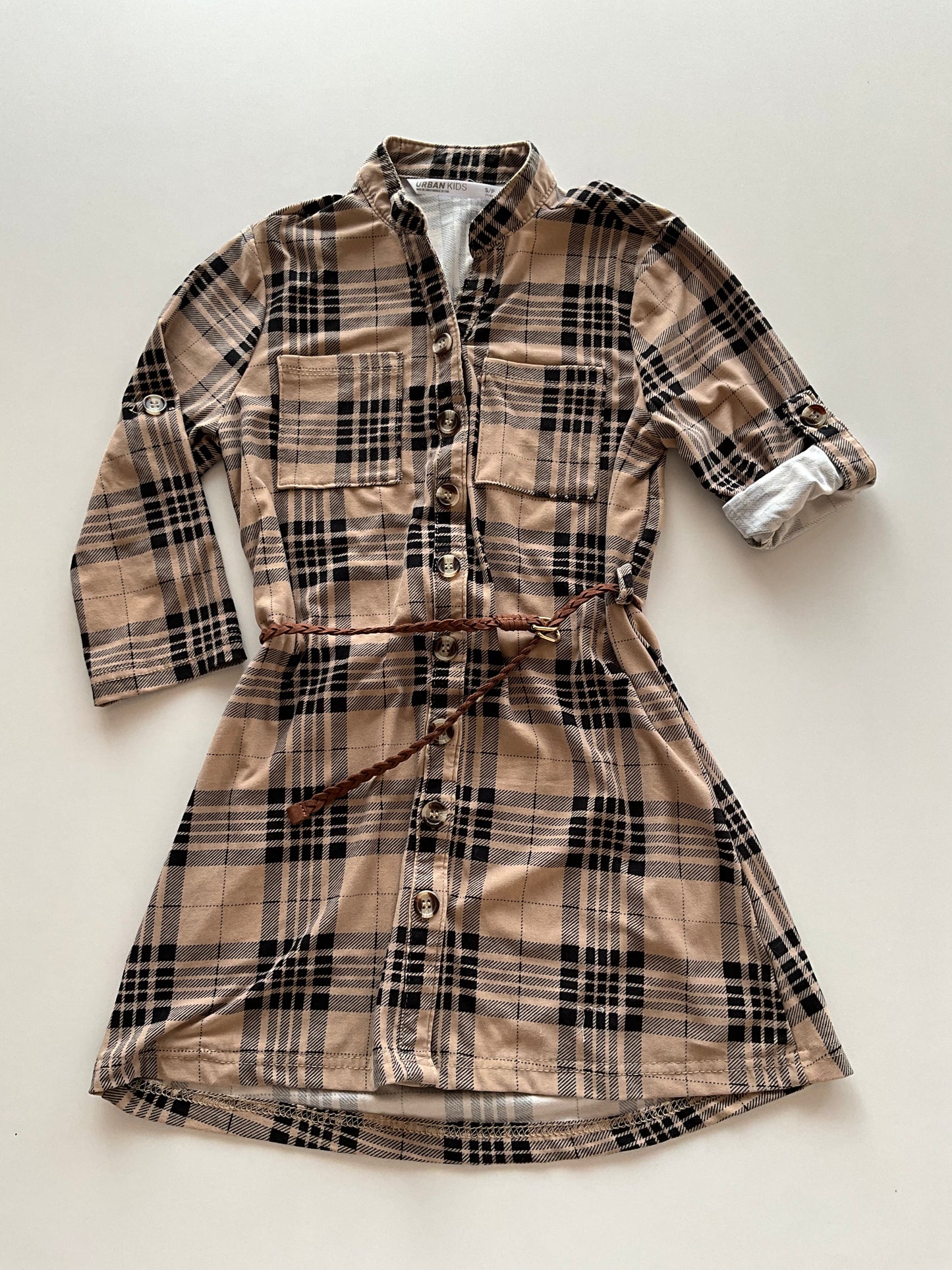 Brown & Black Plaid Tunic
