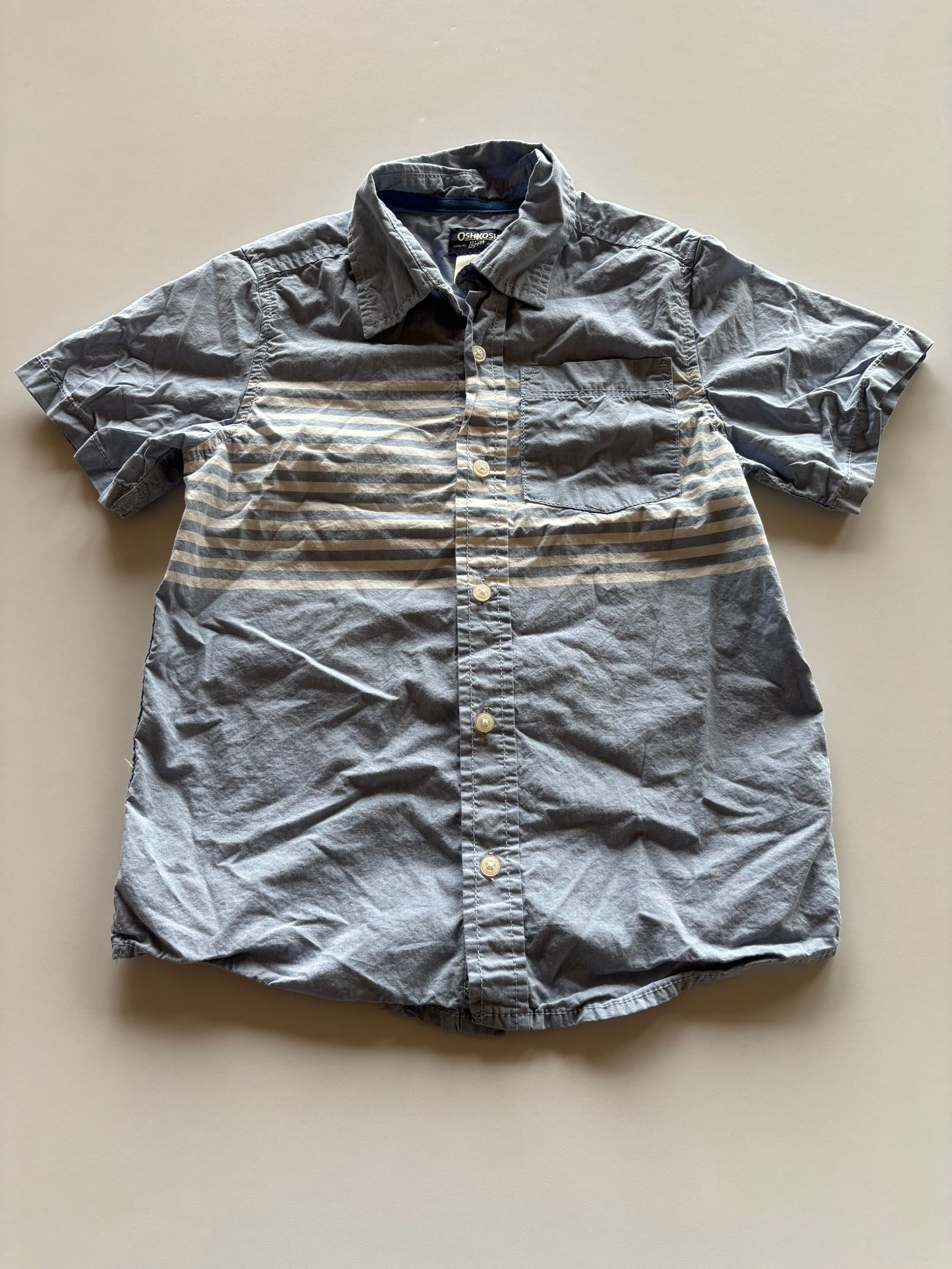 Blue & White Button Up Tee