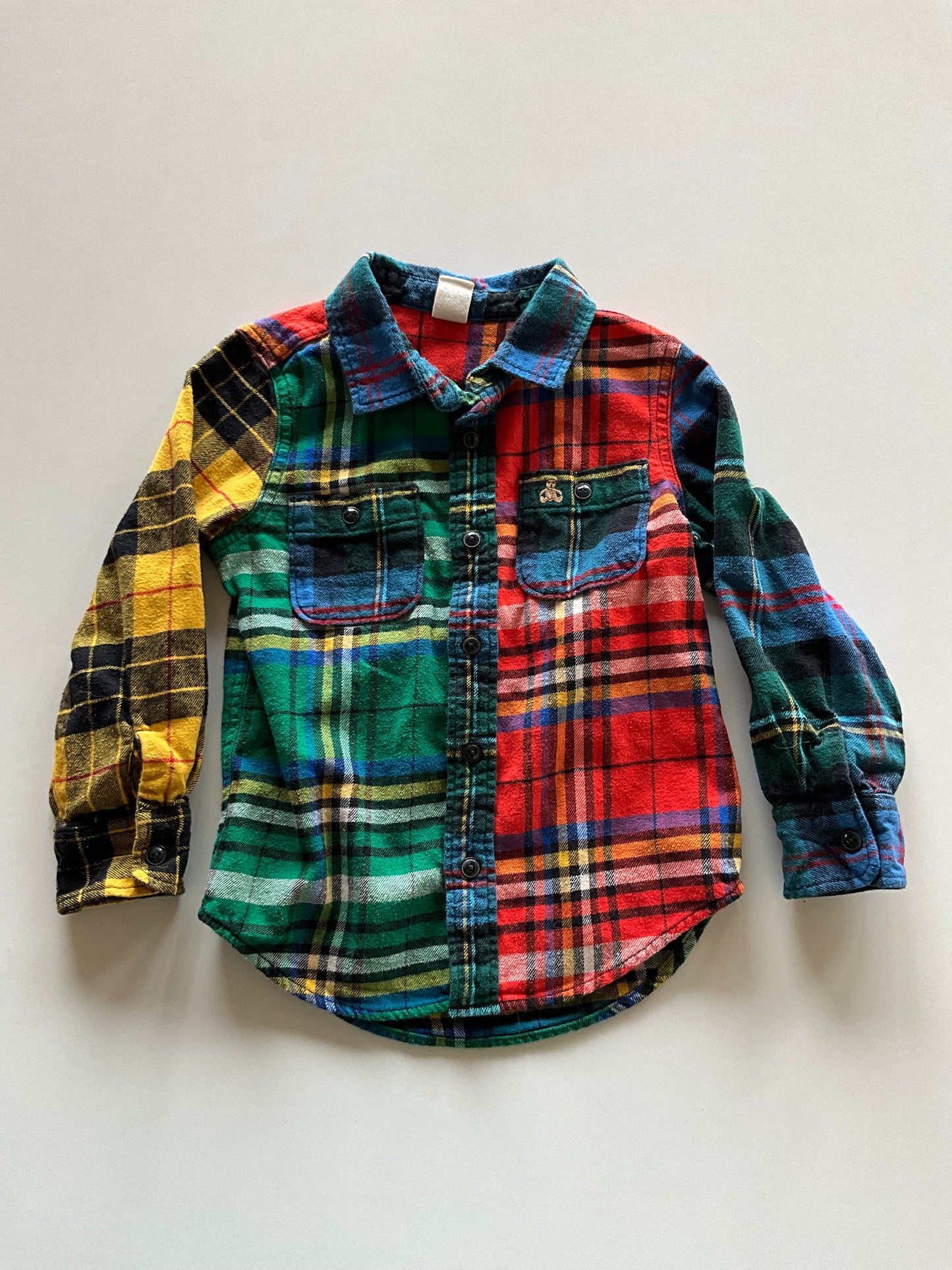 Colourful Mismatched Flannel Button Up