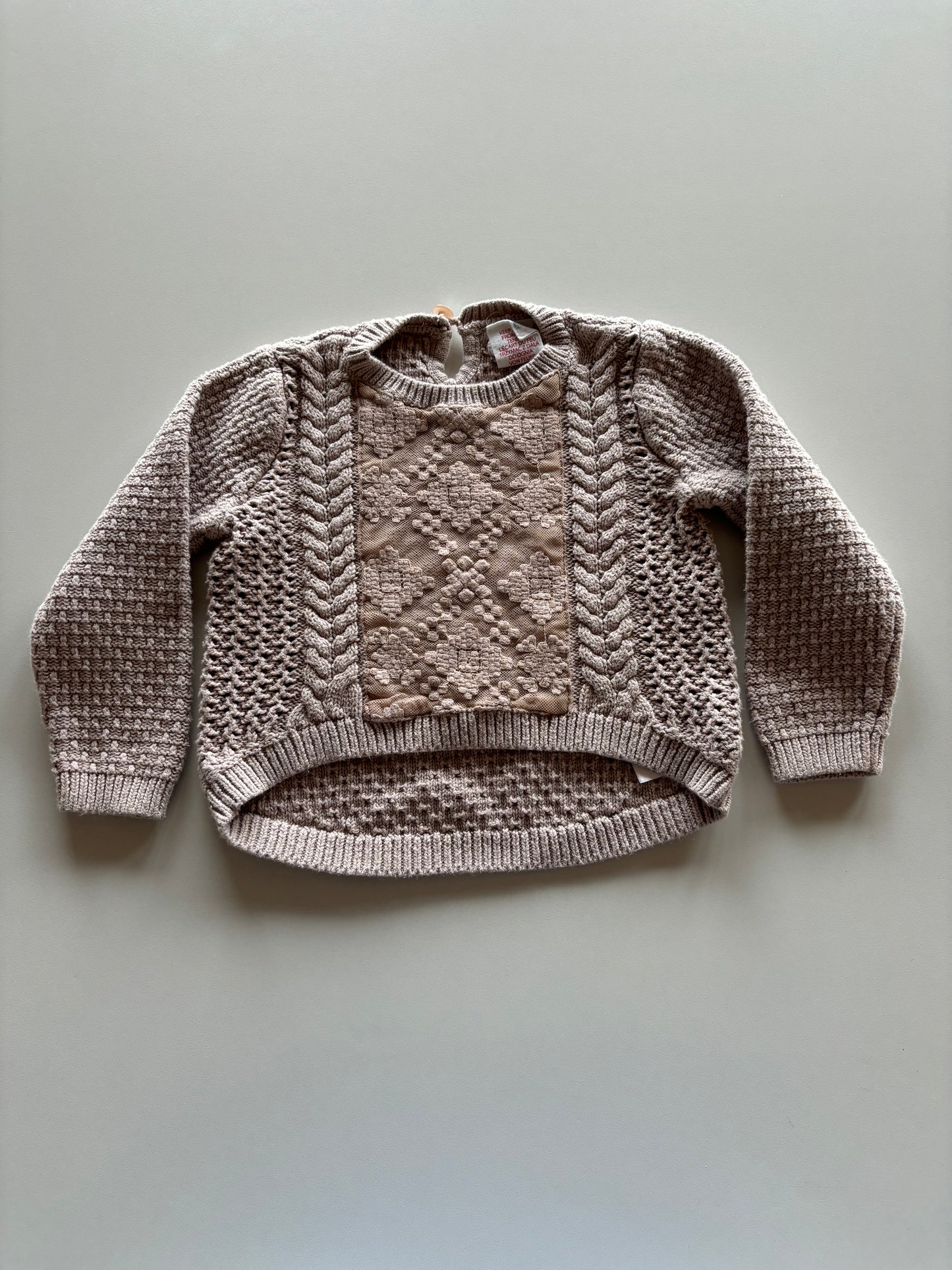 Brown Knit & Lace Sweater
