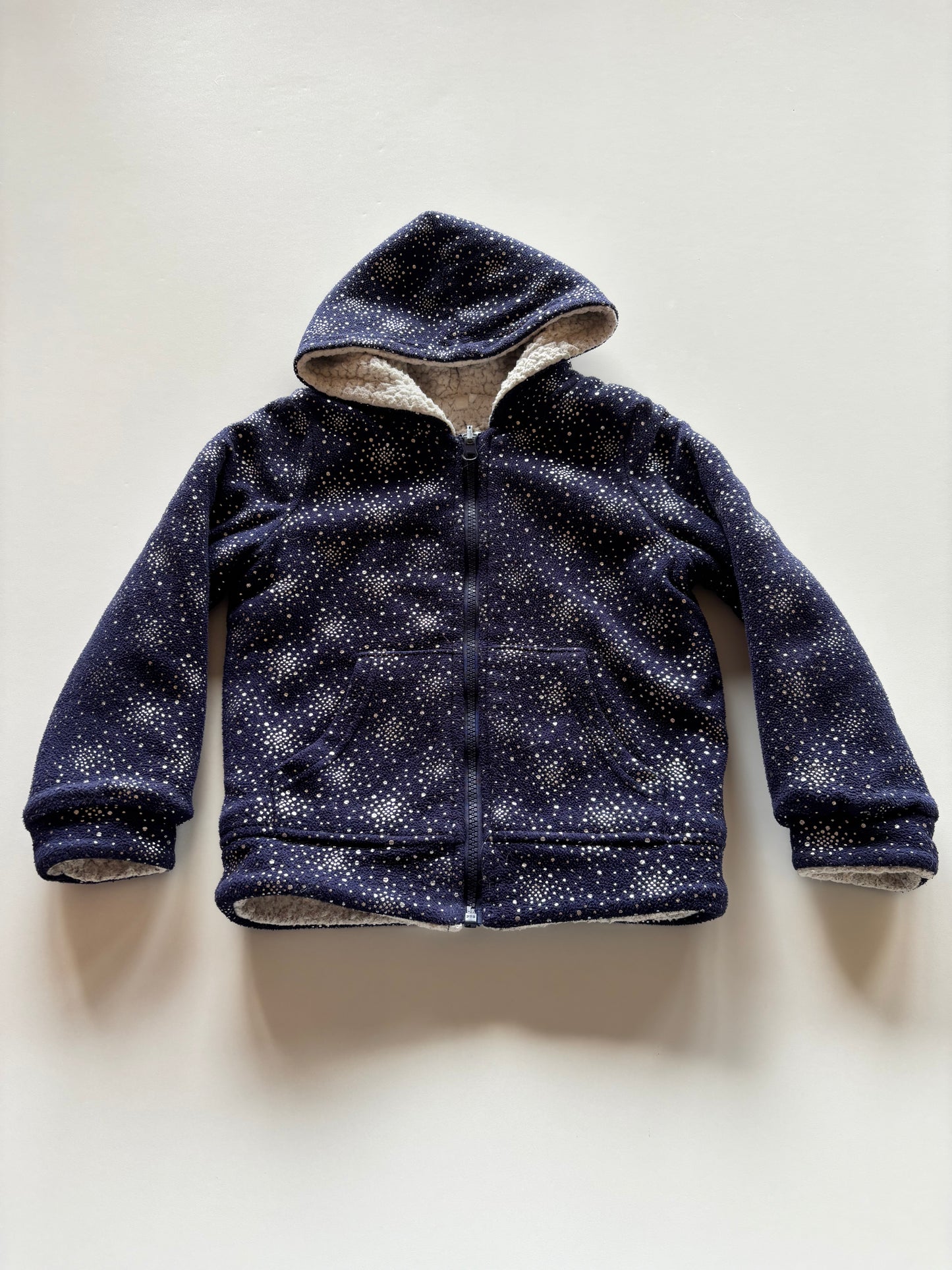 Thick Navy & Silver Zip Up Hoodie
