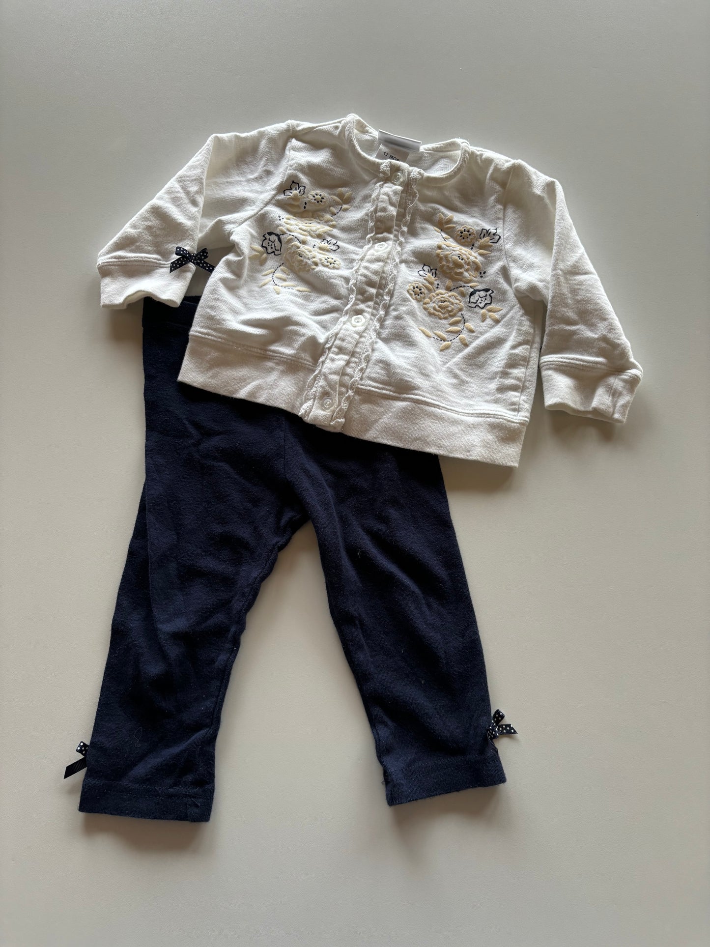 2pc Navy & White Set