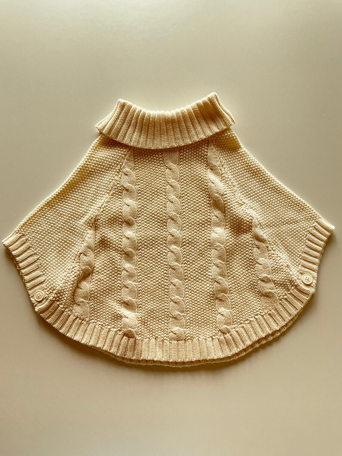 Cream Knit Poncho