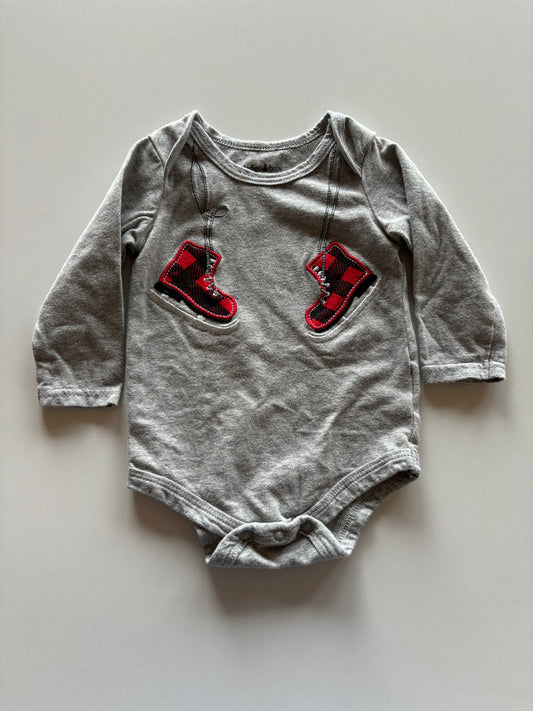 Buffalo Plaid Skates Onesie