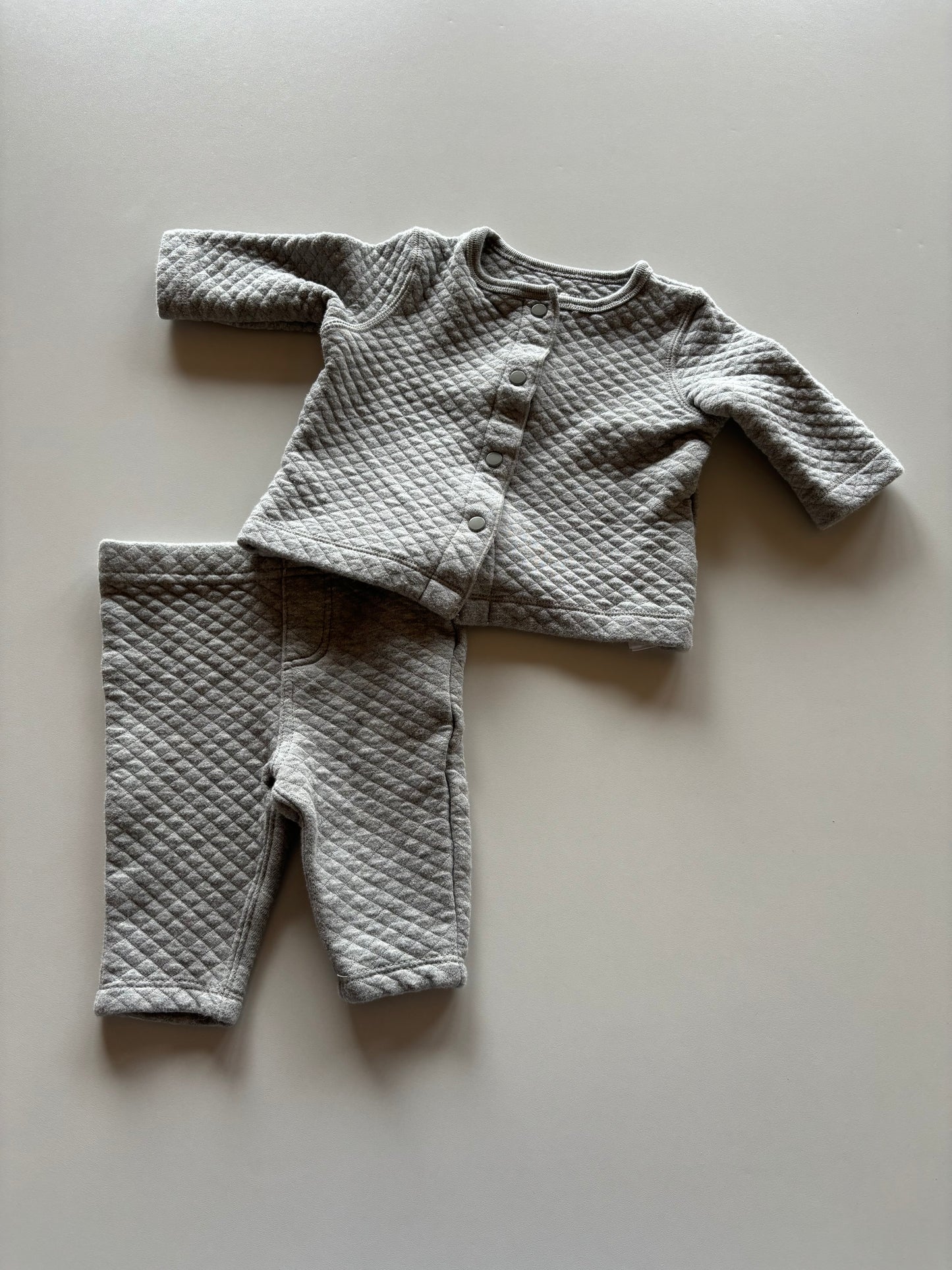 2pc Quilted Grey Set