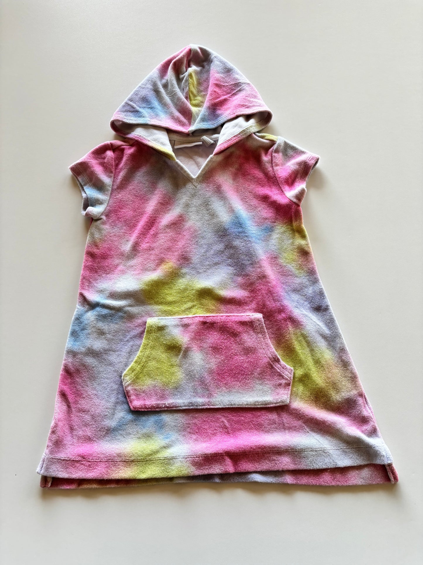 Pink Tie Dye Terry Beach Cover Up