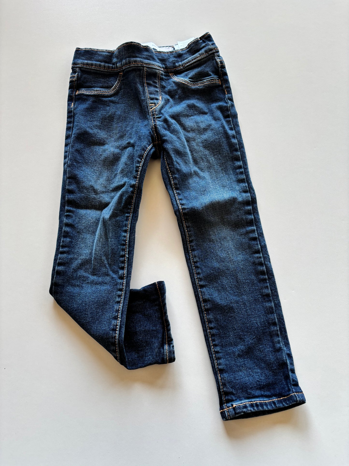 Dark Pull On Skinny Denim