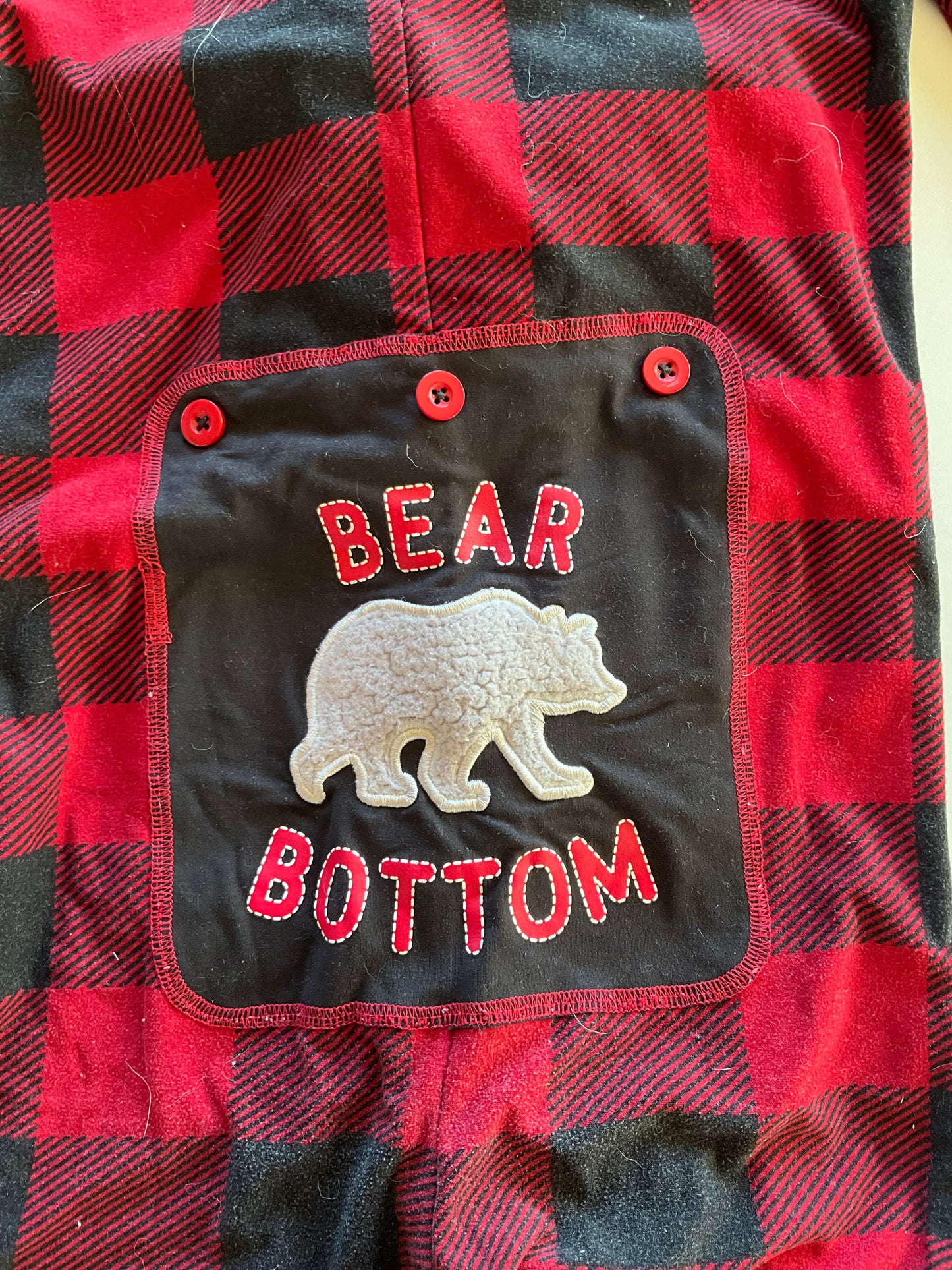 Buffalo Plaid Bear Bottom Onesie