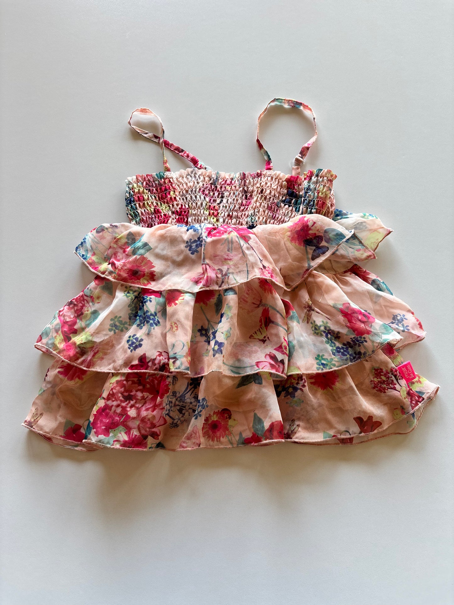 Blush Floral Tiered Tank