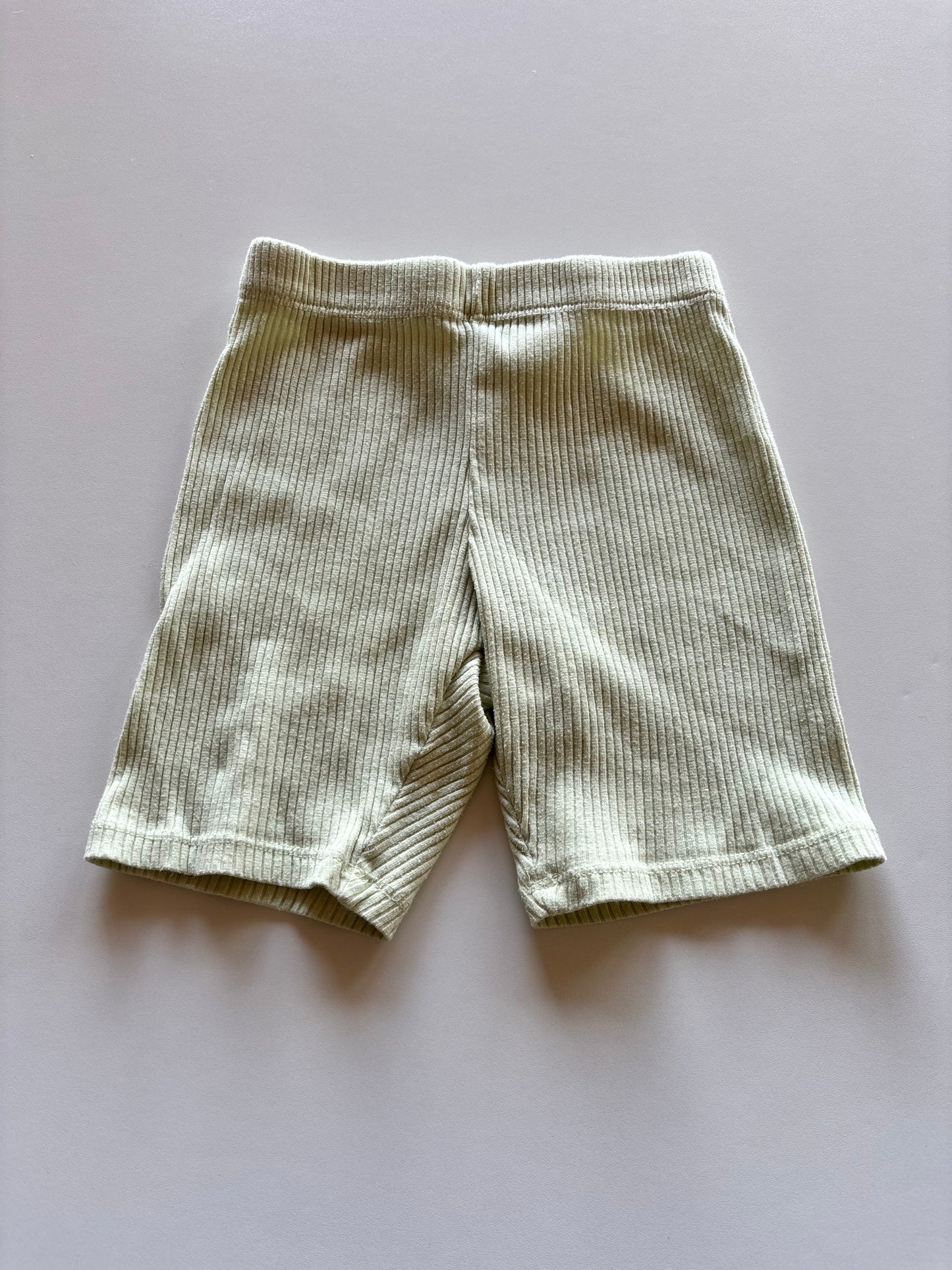 Light Green Ribbed Bike Shorts