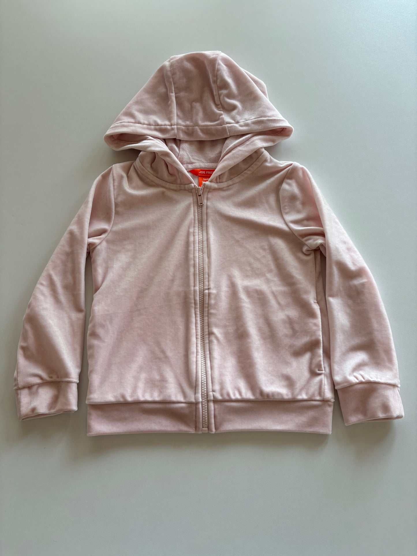 Pink Velour Zip Up Hoodie