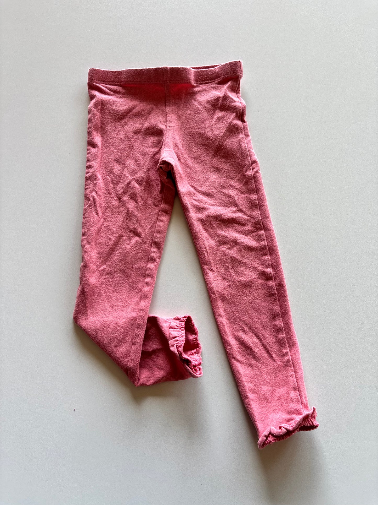 Pink Ruffle Hem Leggings