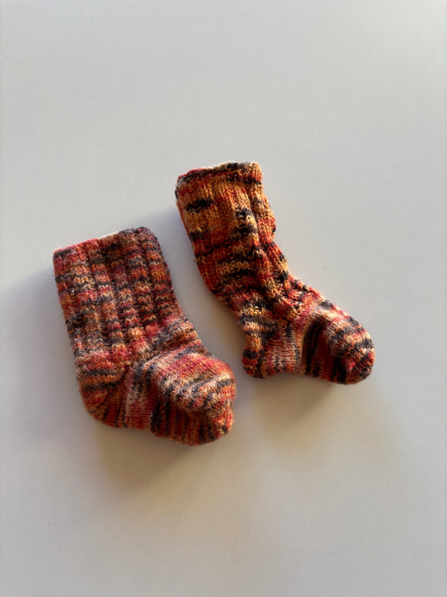 Orange Hand Knit Baby Socks