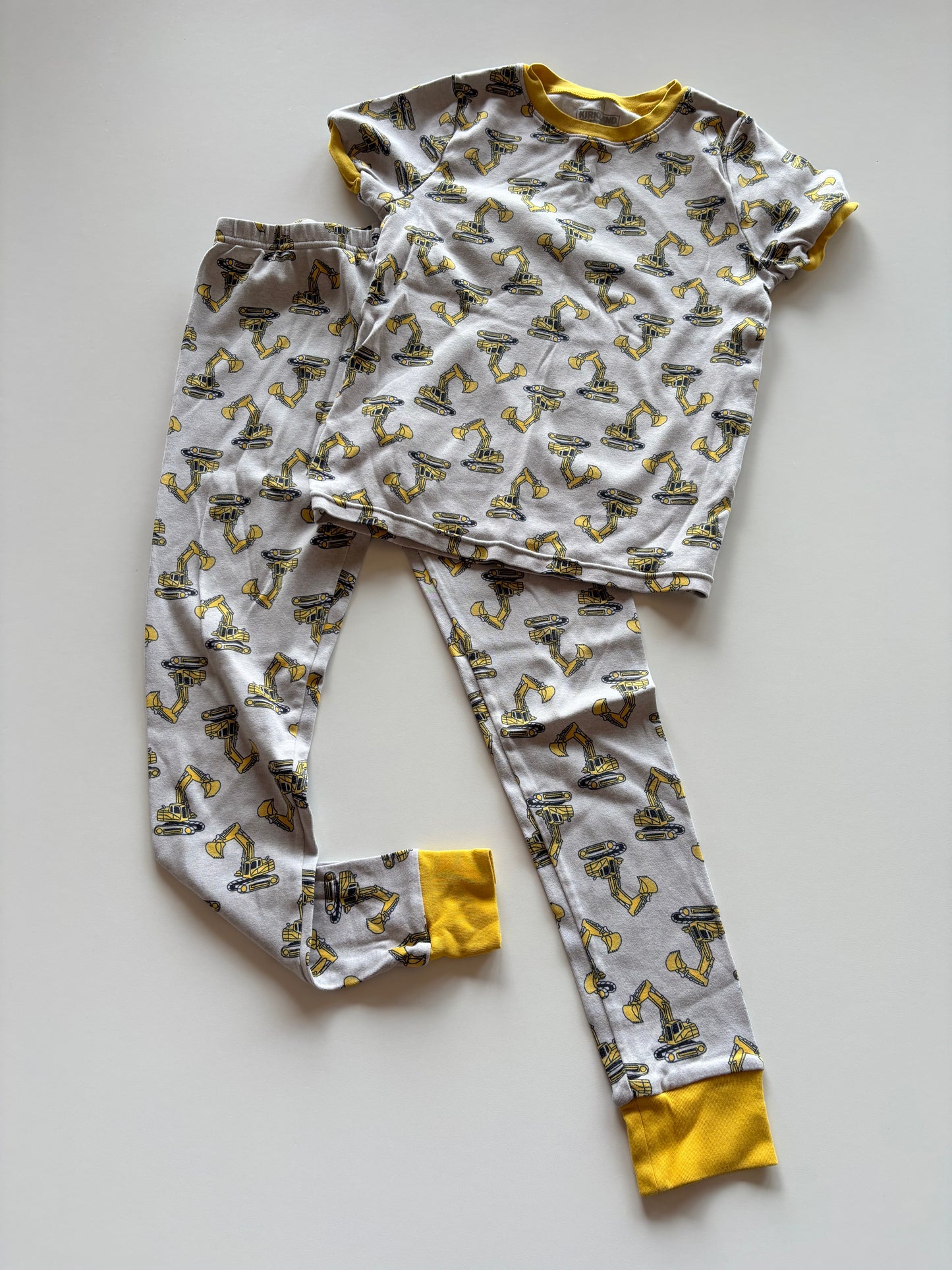 2pc Grey & Yellow Construction Pajamas