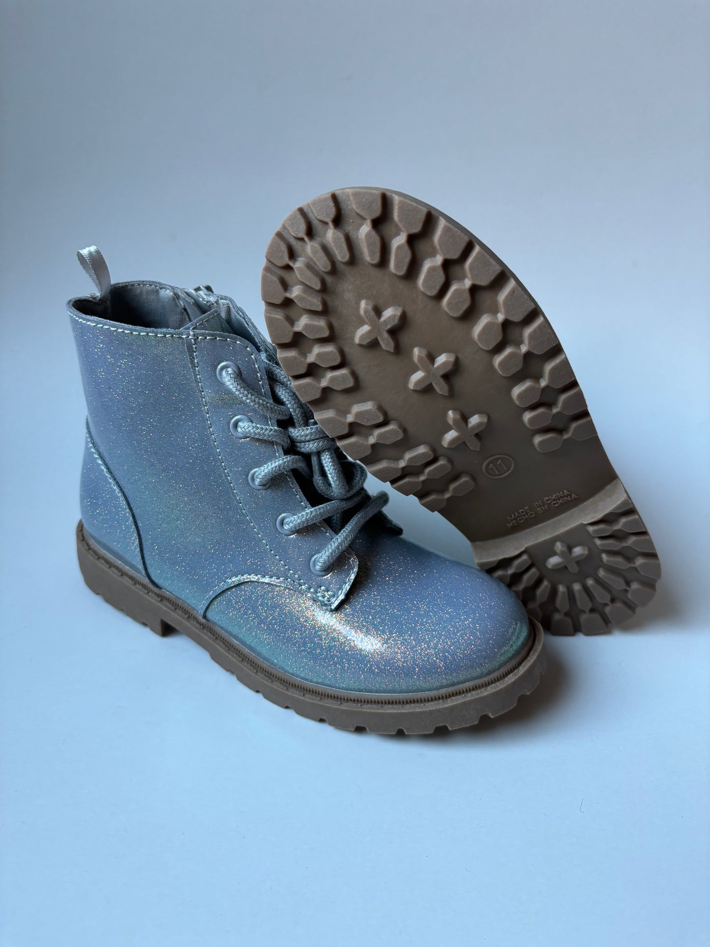 NWOT Shiny Silver Boots