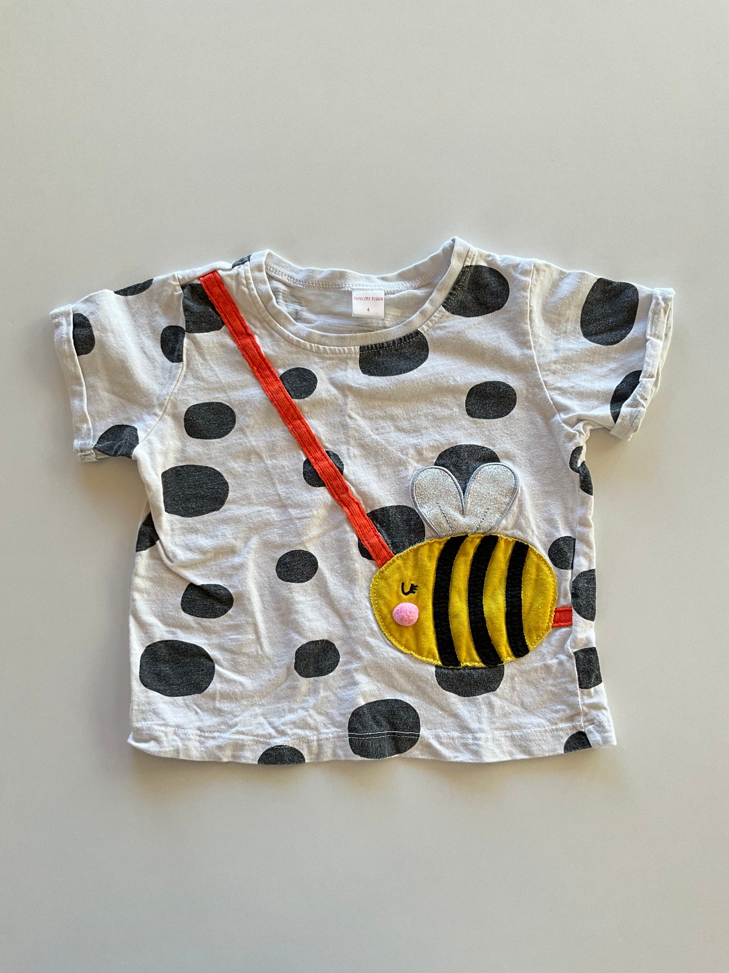 White Polka Dot Bee Tee