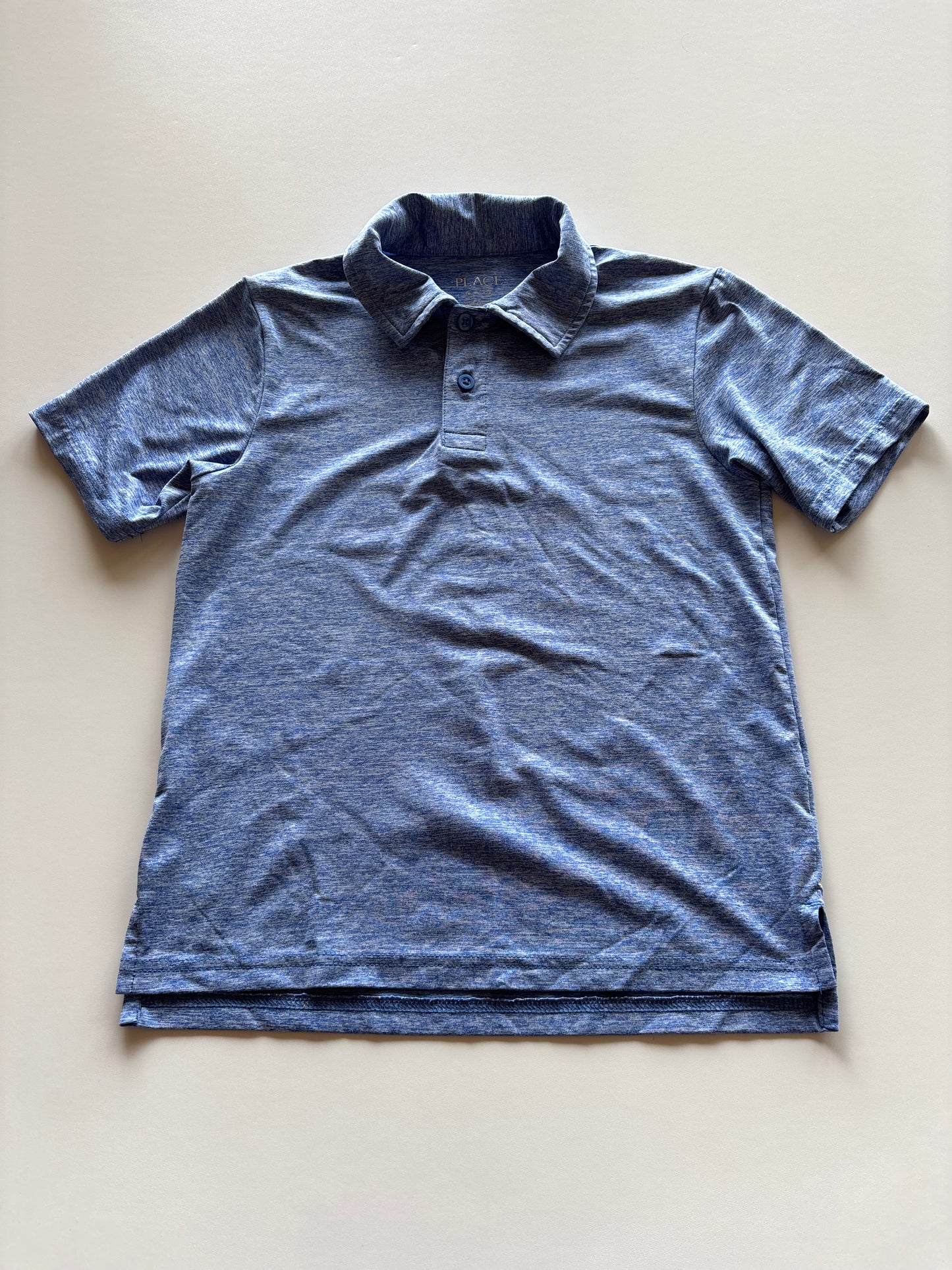 Blue Melange Athletic Polo Tee