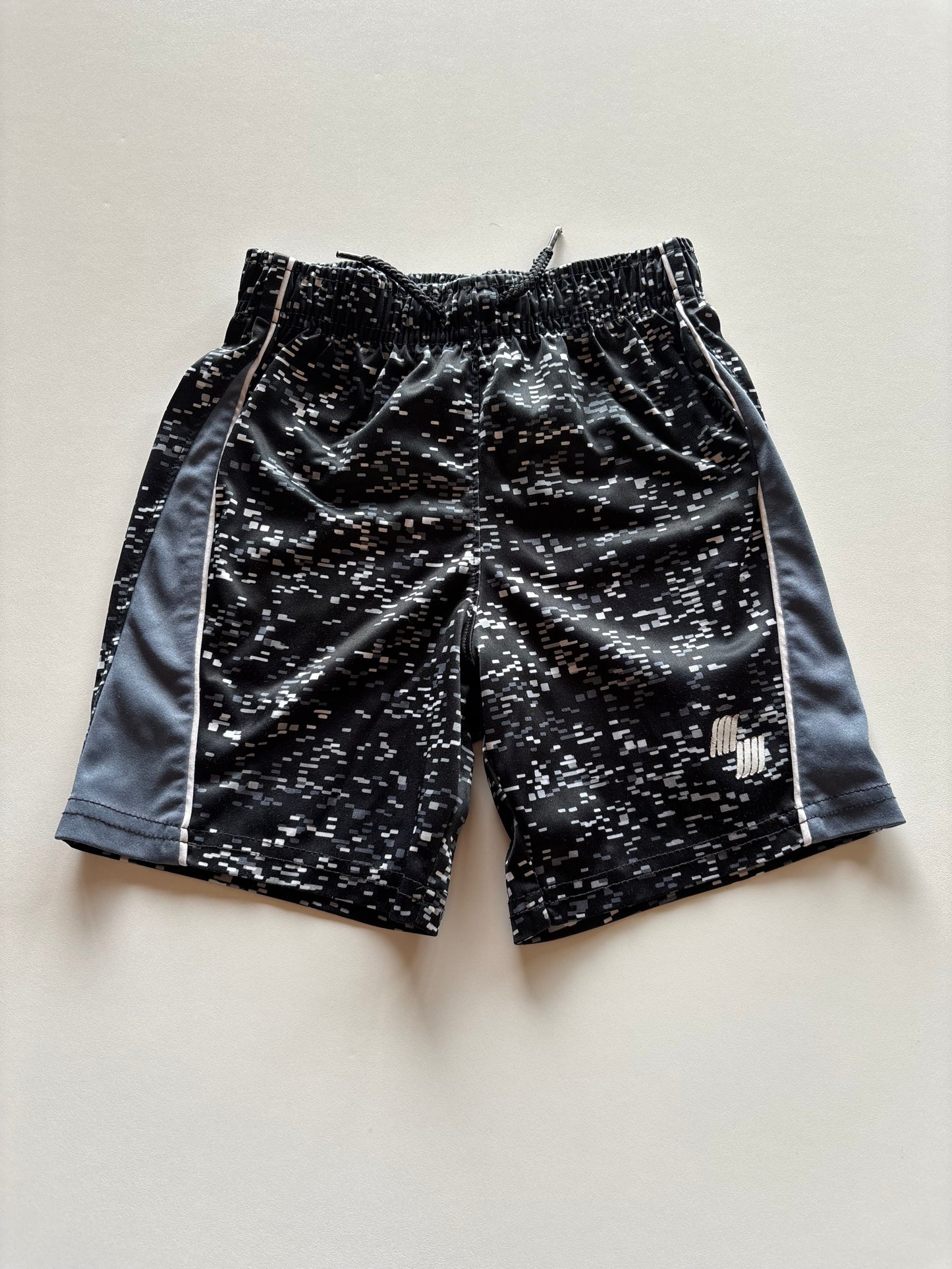 Black & Grey Pixelated Athletic Shorts