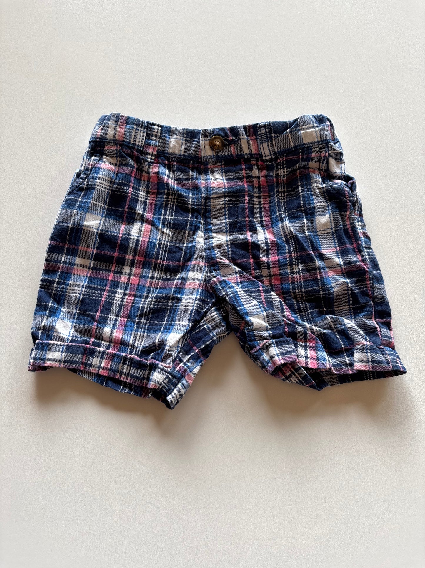 Blue & Pink Plaid Shorts