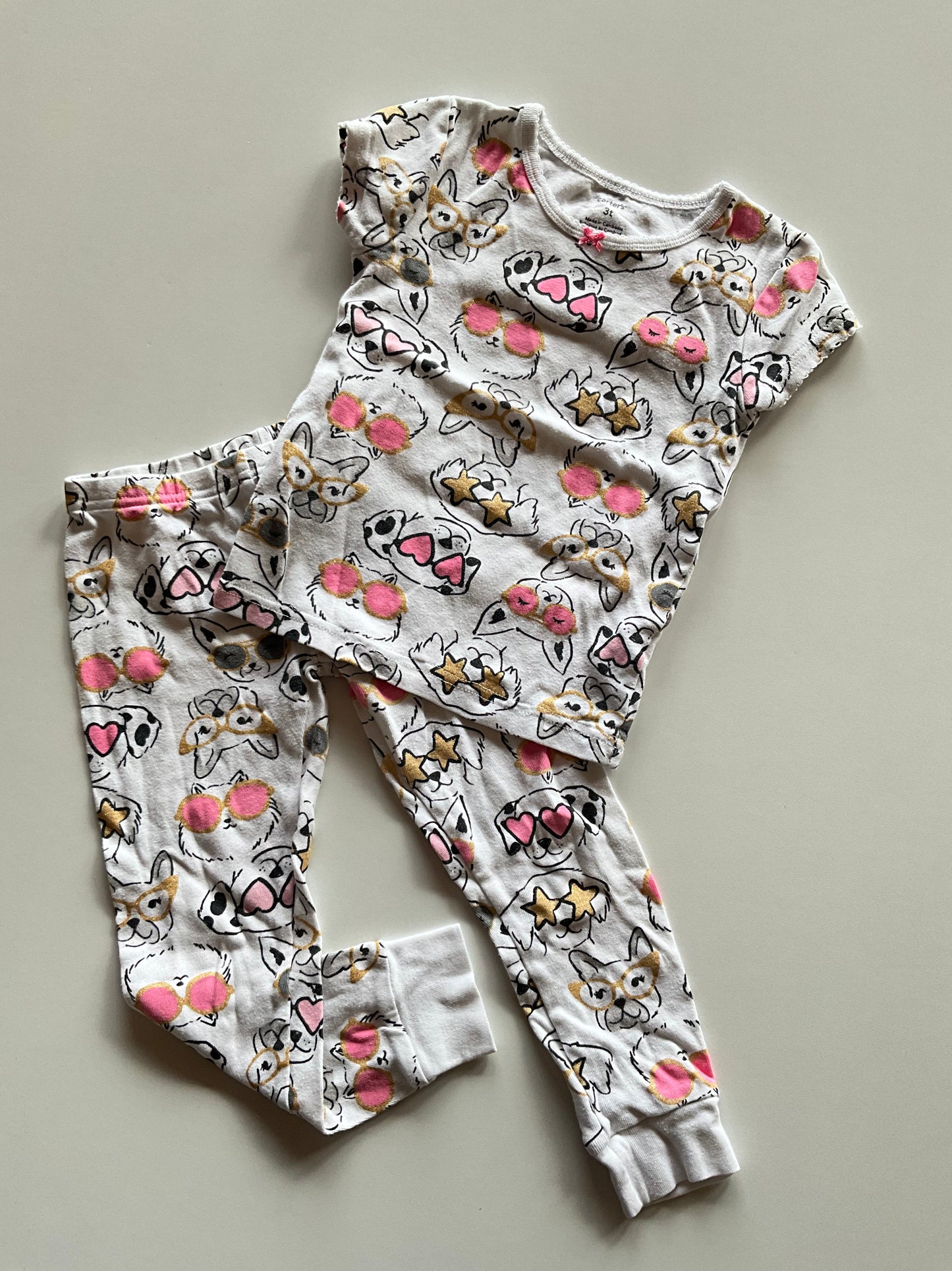 2pc White Dog Pajamas
