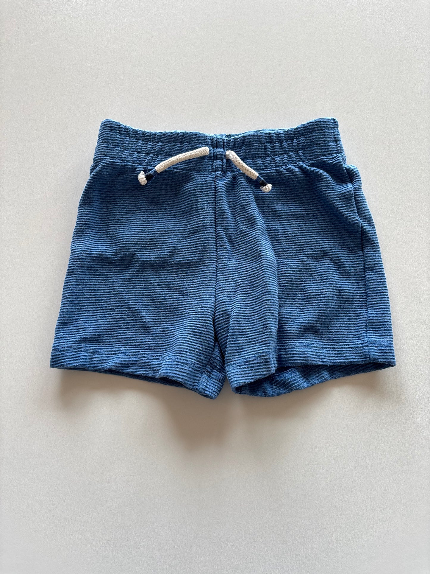 Blue Ribbed Shorts