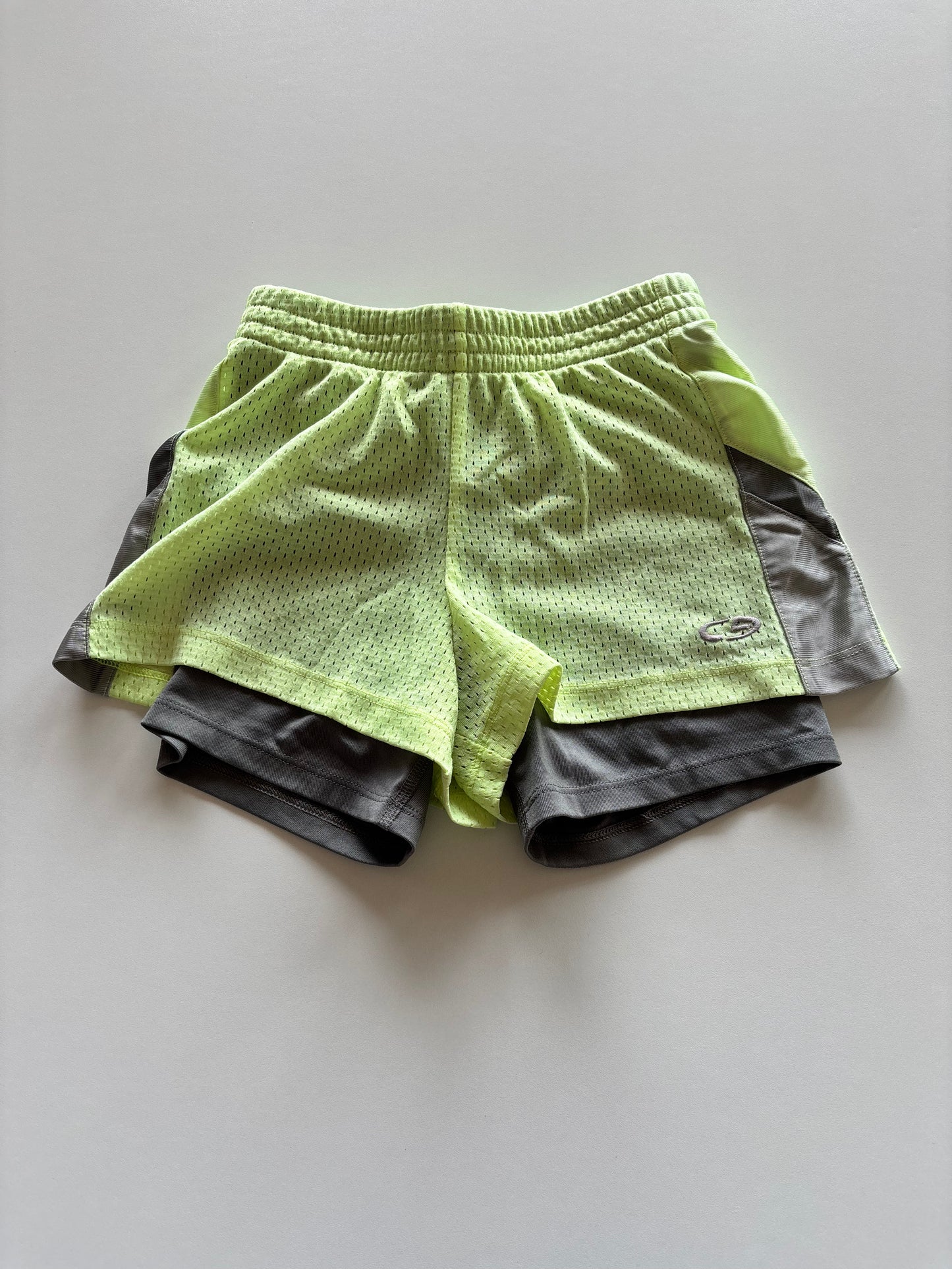 Layered Yellow & Grey Athletic Shorts
