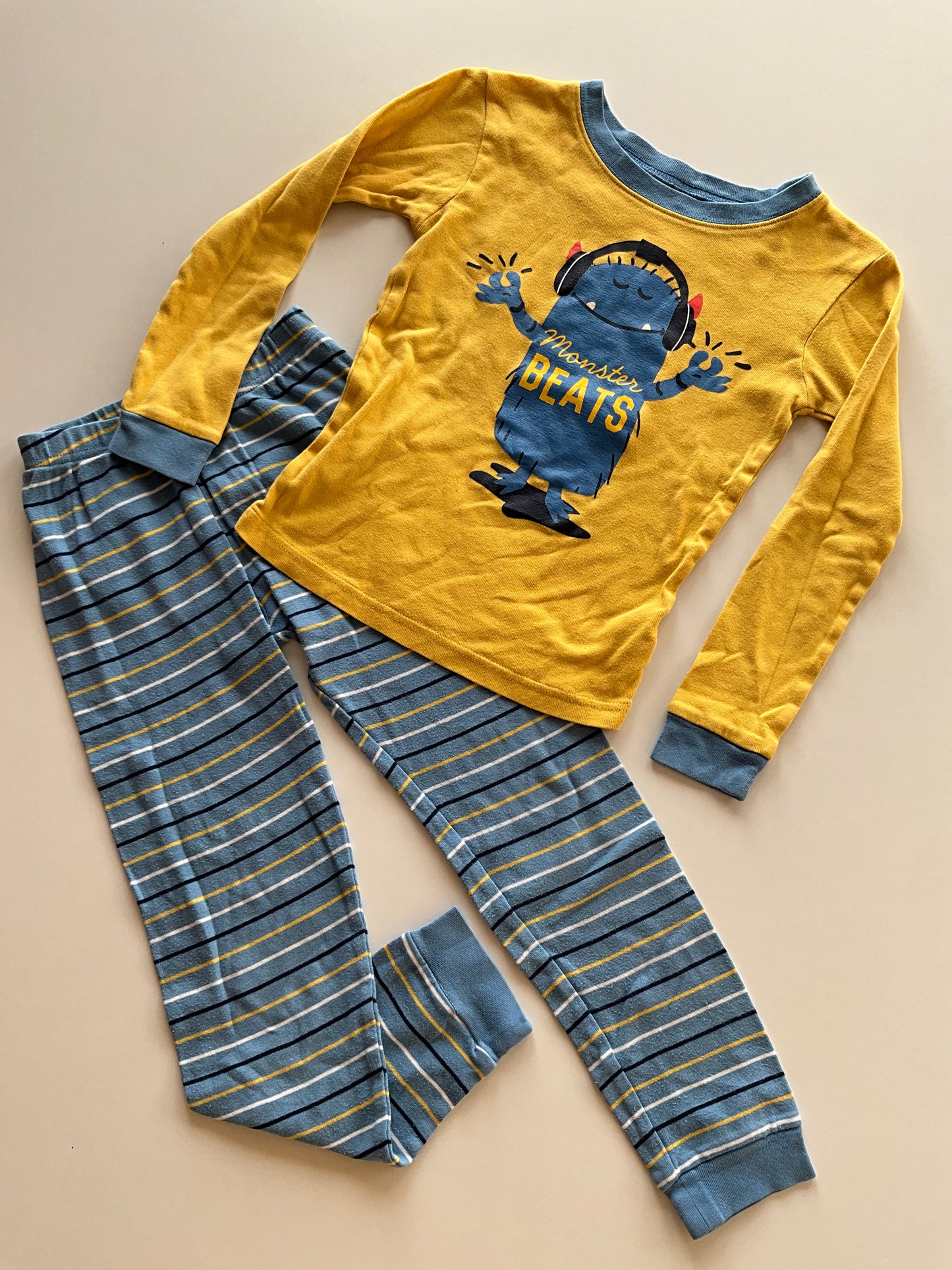 2pc Yellow Monster Beats Pajamas