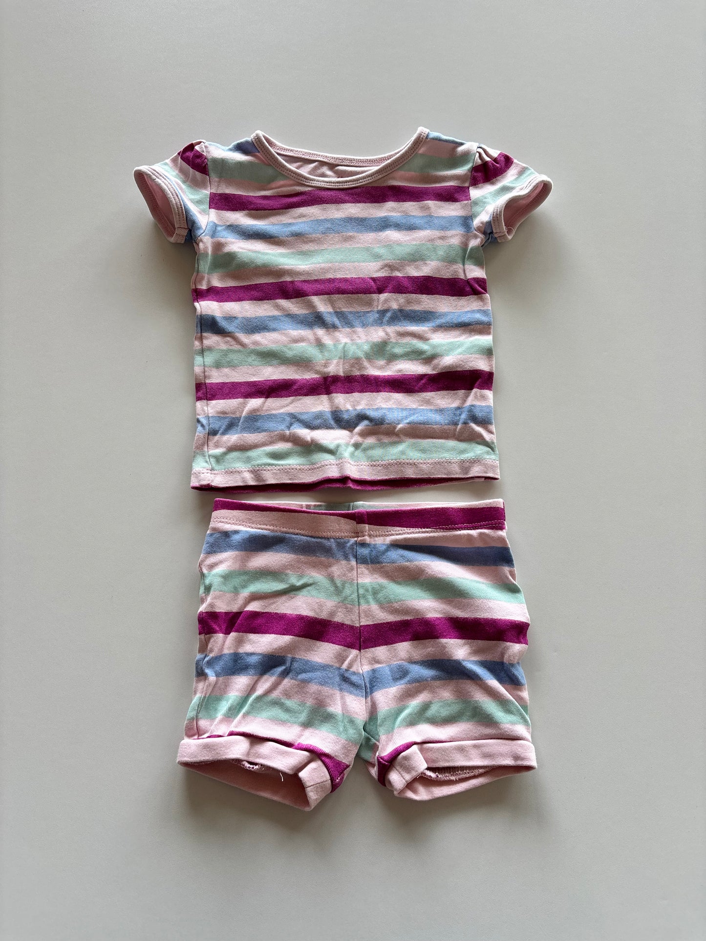 2pc Pink Striped Pajamas