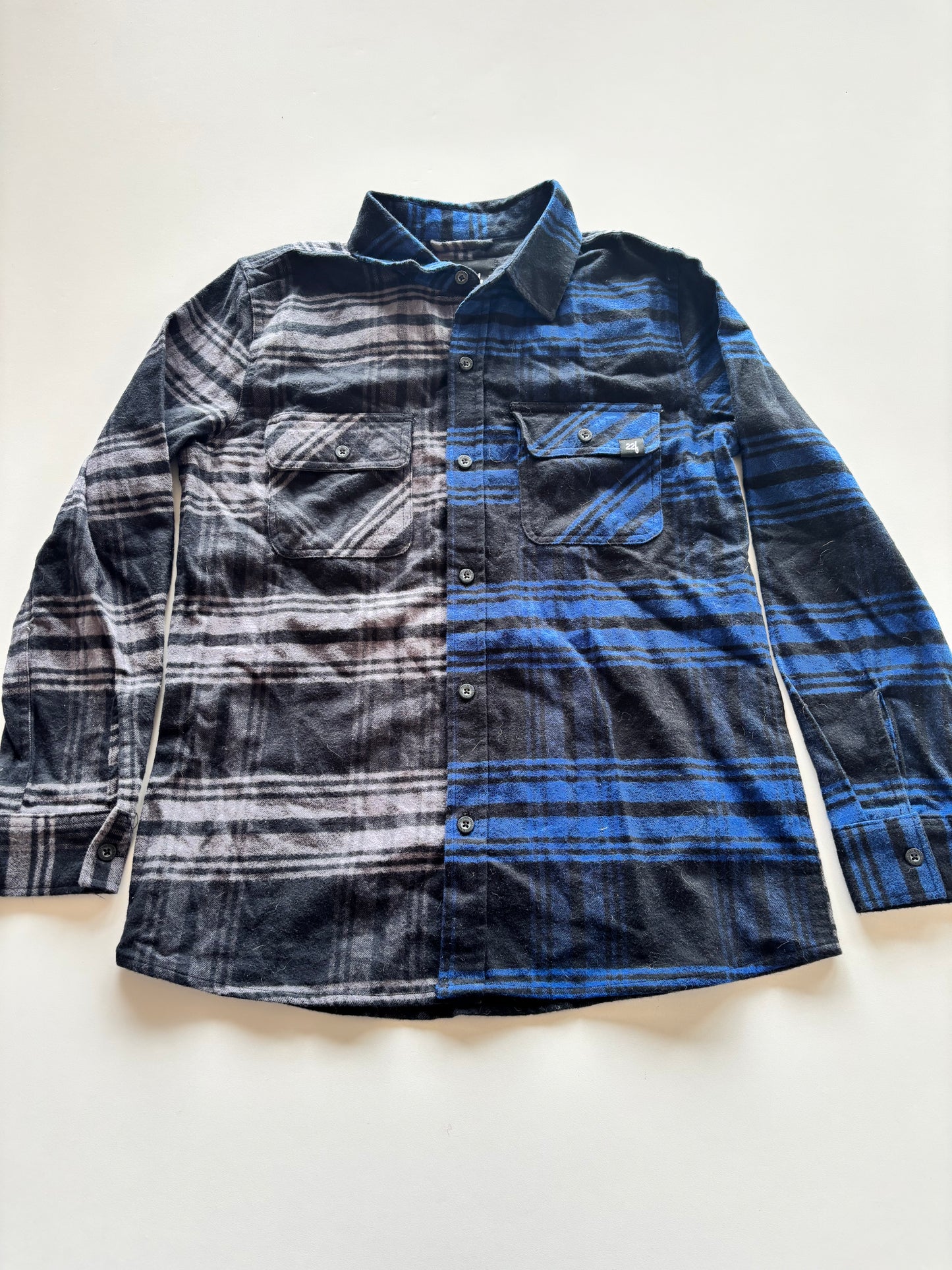 Blue & Grey Plaid Flannel 22f Shirt