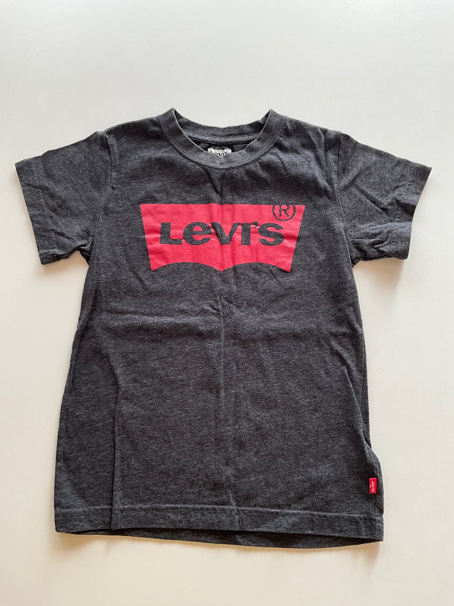 Dark Charcoal & Red Levi's Tee