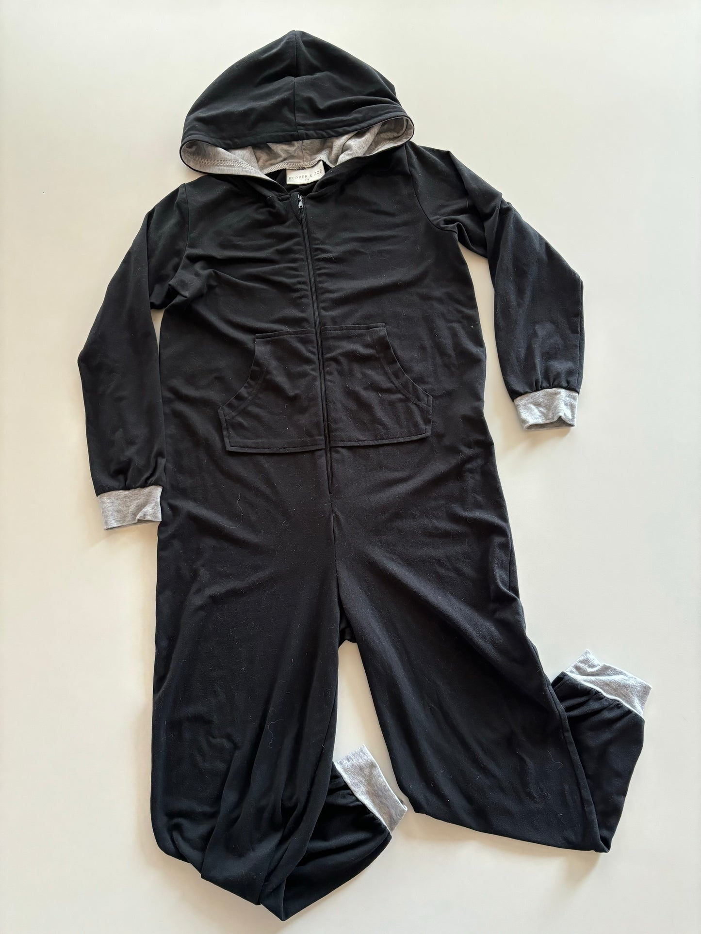 Black & Grey Hooded Onesie
